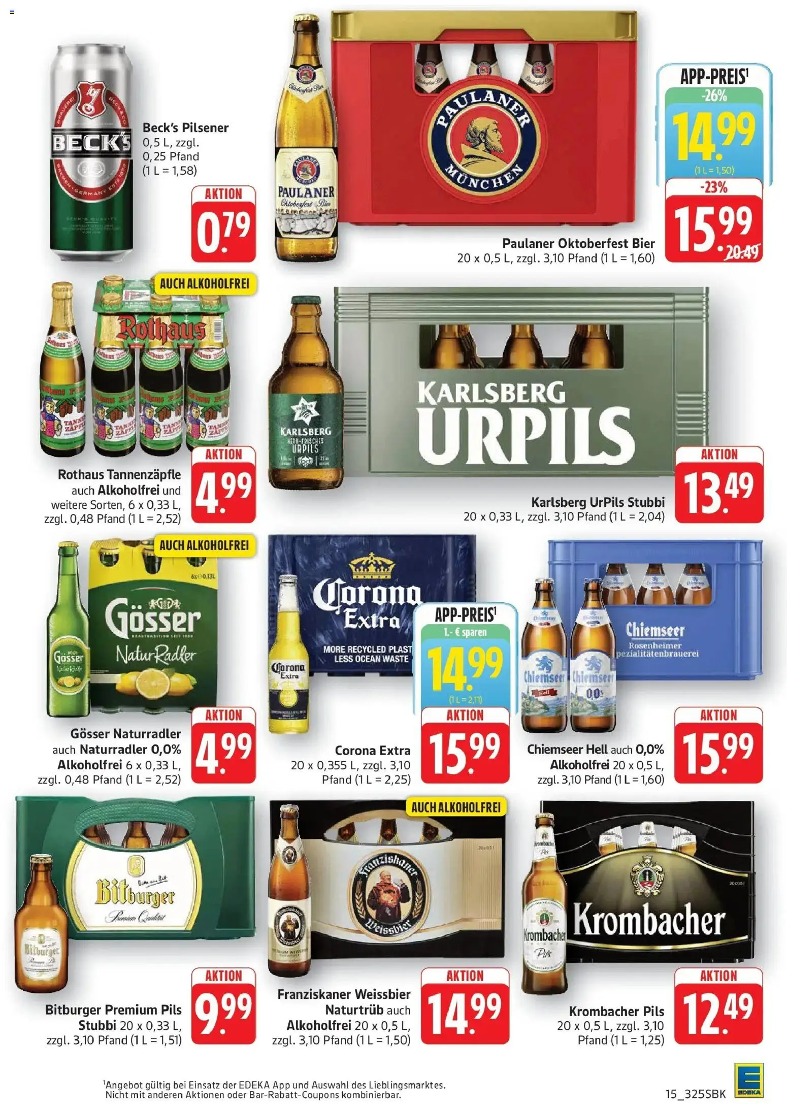 Edeka Prospekt Walldorf (ab 14.09.2026) » Angebote Online | Seite: 15 | Produkte: Franziskaner, Weißbier, Pils, Krombacher