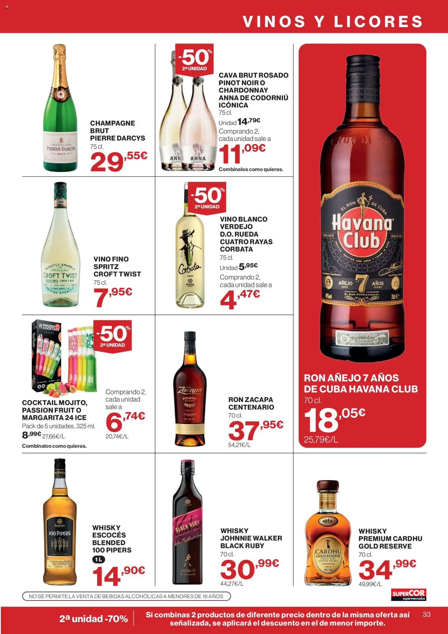 Supercor Canarias │ válido desde el 21.05.2026 | Página: 33 | Productos: Ron, Vino, Whisky