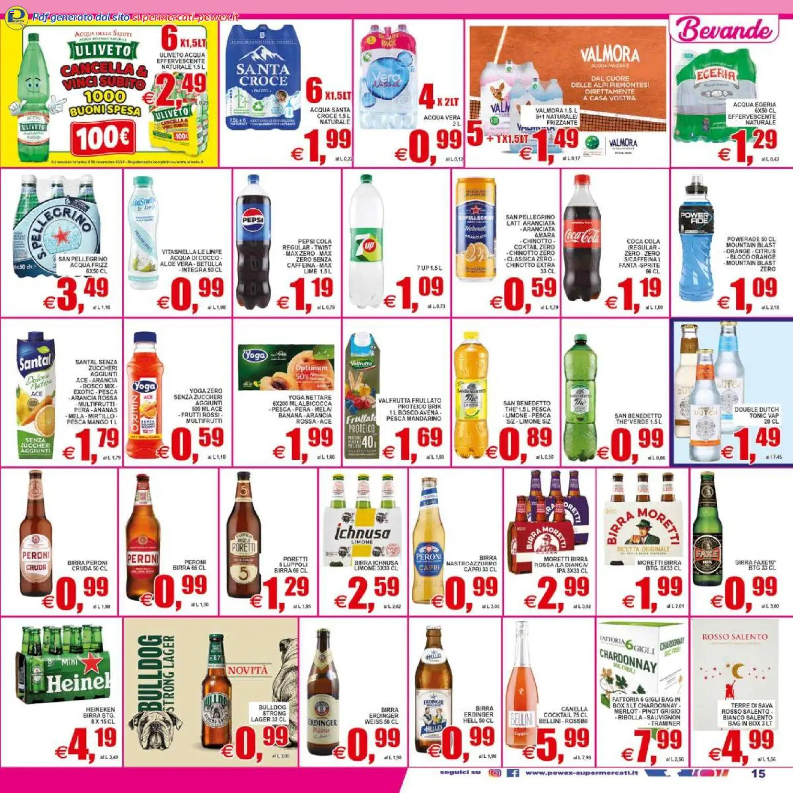 Volantino Pewex del 08.05.2026 | Pagina: 15 | Prodotti: Birra, Chinotto, The, Arancia