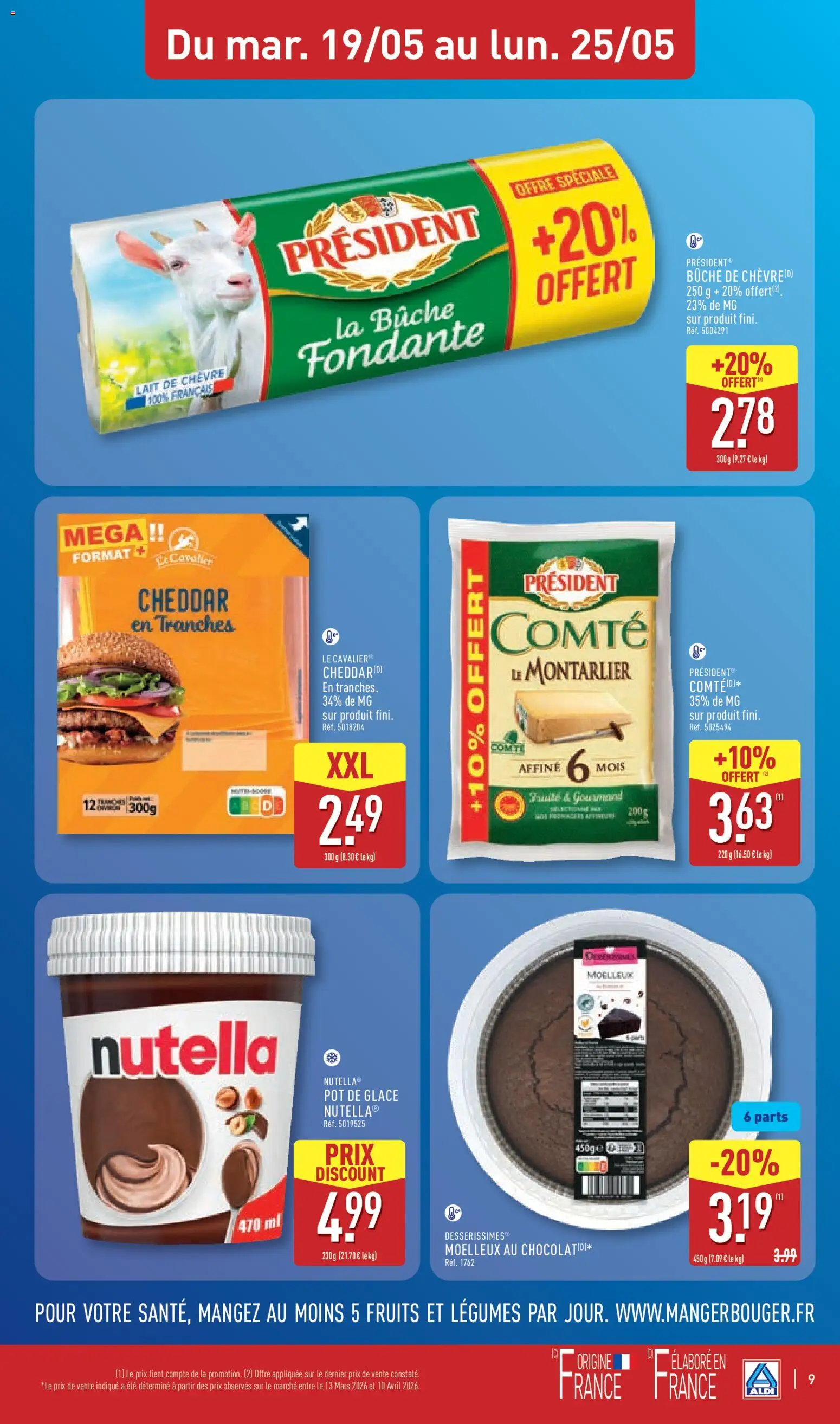 {H1} | Page: 11 | Produits: Nutella, Lait, Huile, Cheddar