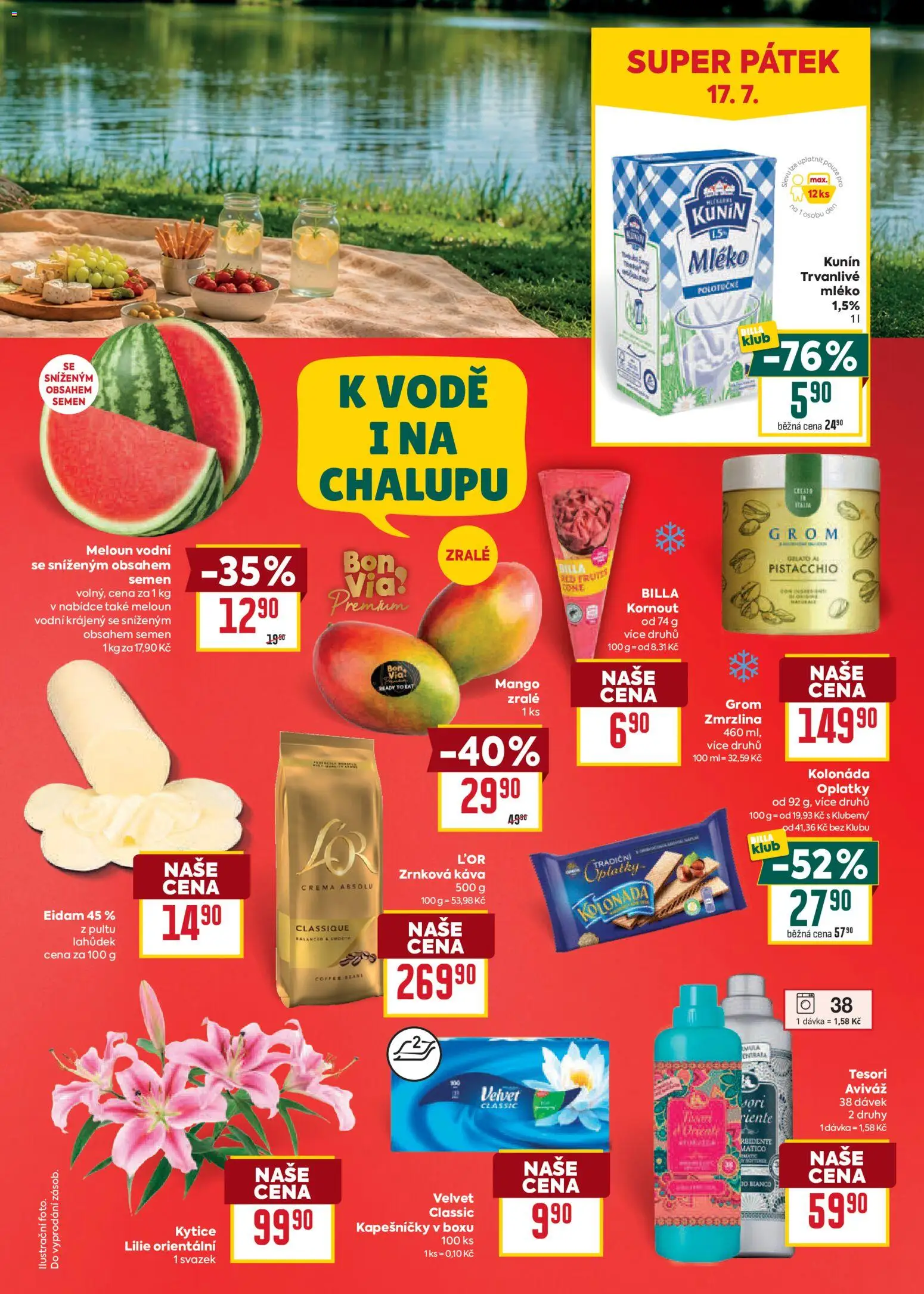 Billa Velký leták od 15.07.2026 | Strana: 33 | Produkty: Mléko, Káva, L'Or, Crema