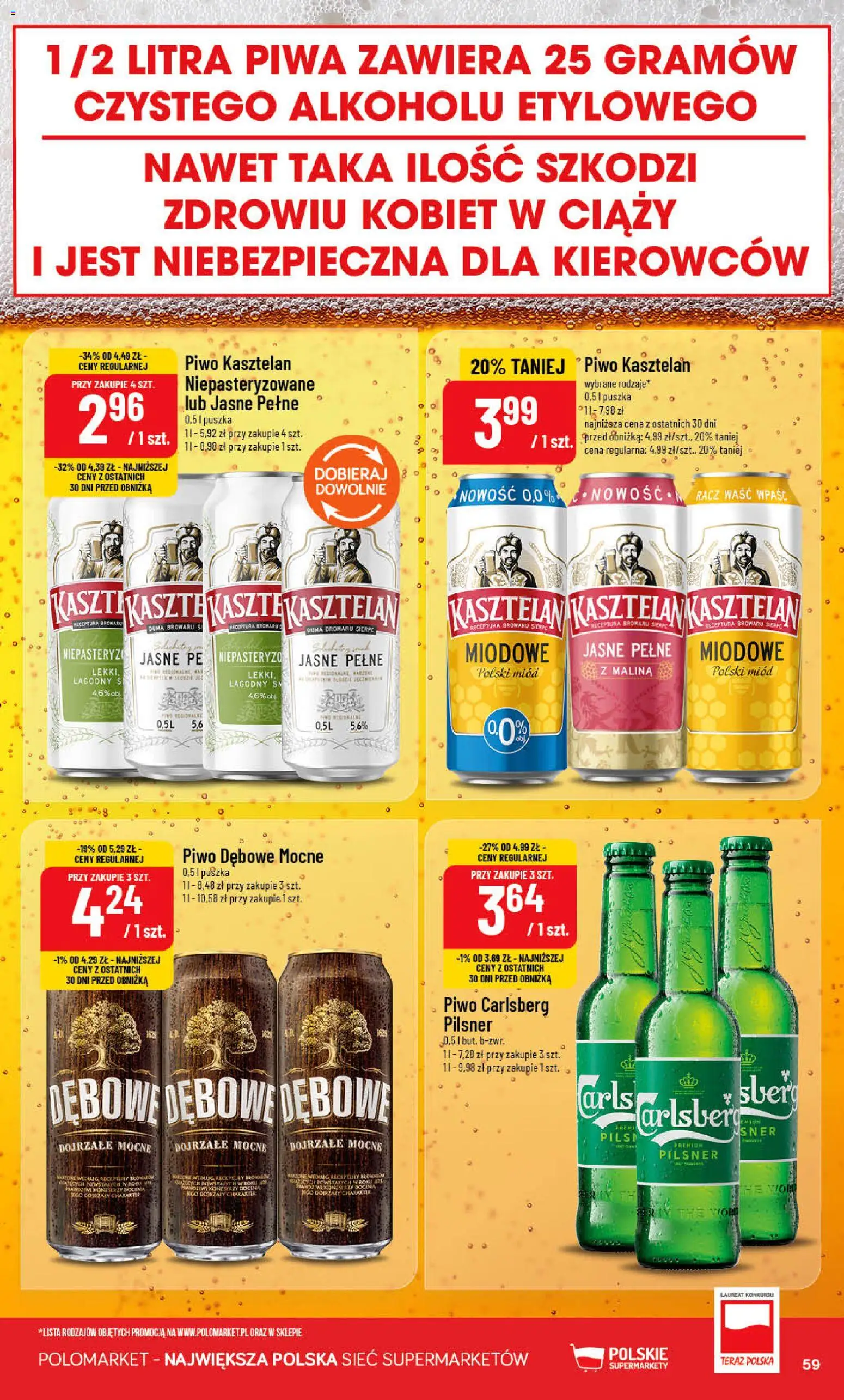 POLOmarket gazetka od 08.07.2026 | Strona: 59 | Produkty: Malina, Miód, Piwo Carlsberg, Piwo