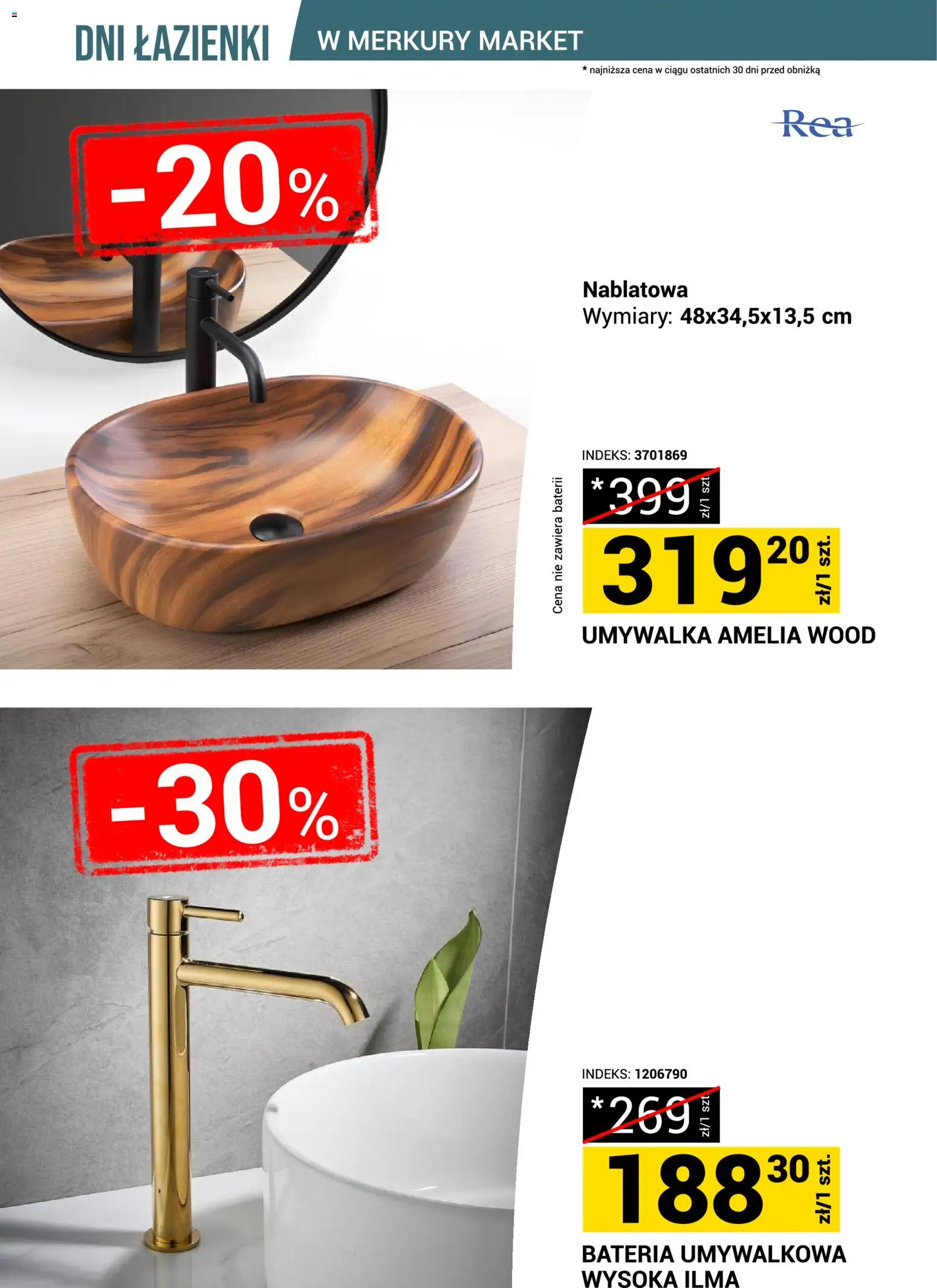 Merkury Market gazetka - Dni łazienki od 18.07.2026 | Strona: 18 | Produkty: Umywalka, Bateria