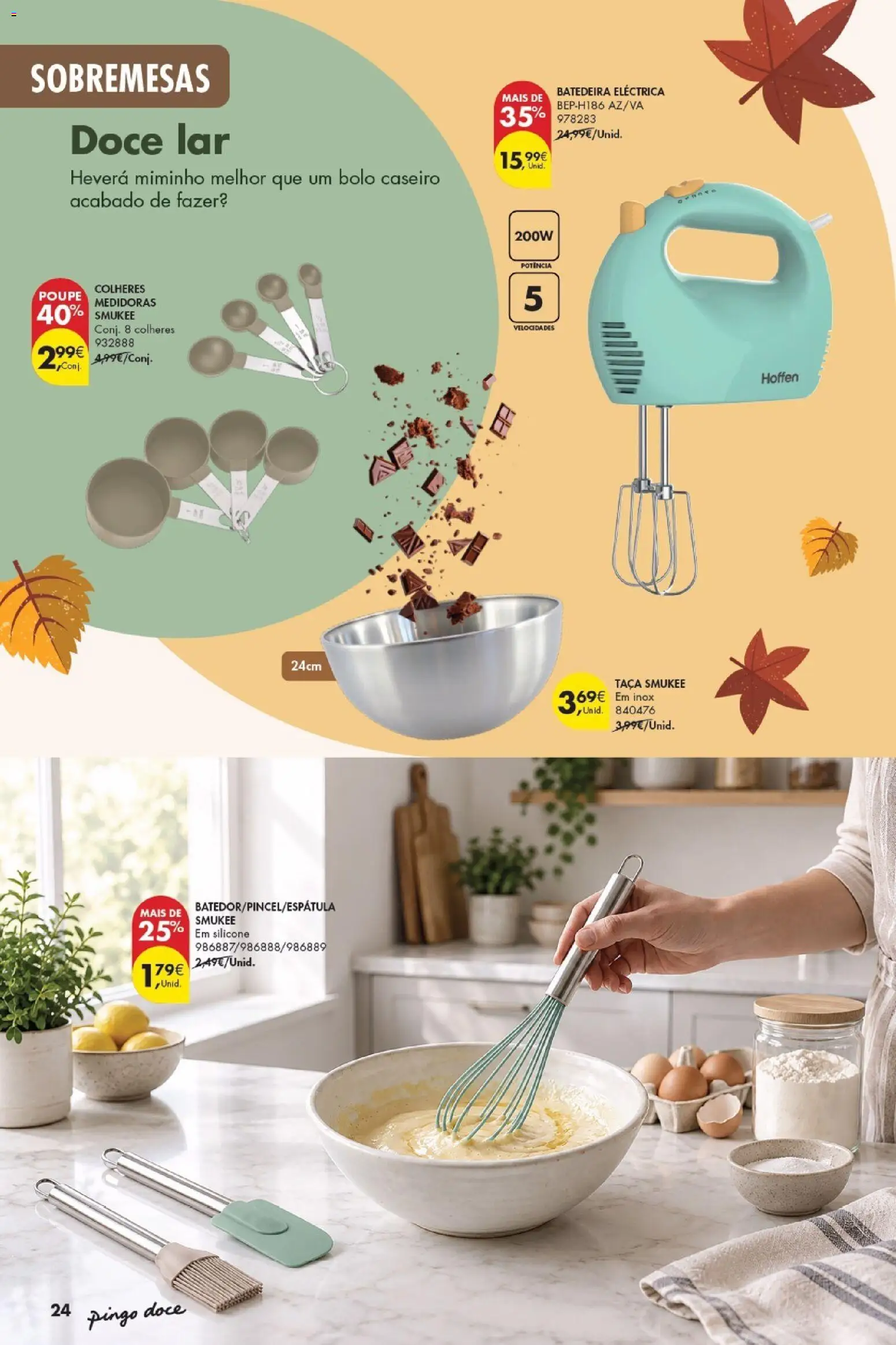 Pingo Doce Poupe Esta Semana Açores │ válido de 22/09/2026 | Página: 24 | Produtos: Batedeira, Bolo, Sobremesas, Colheres