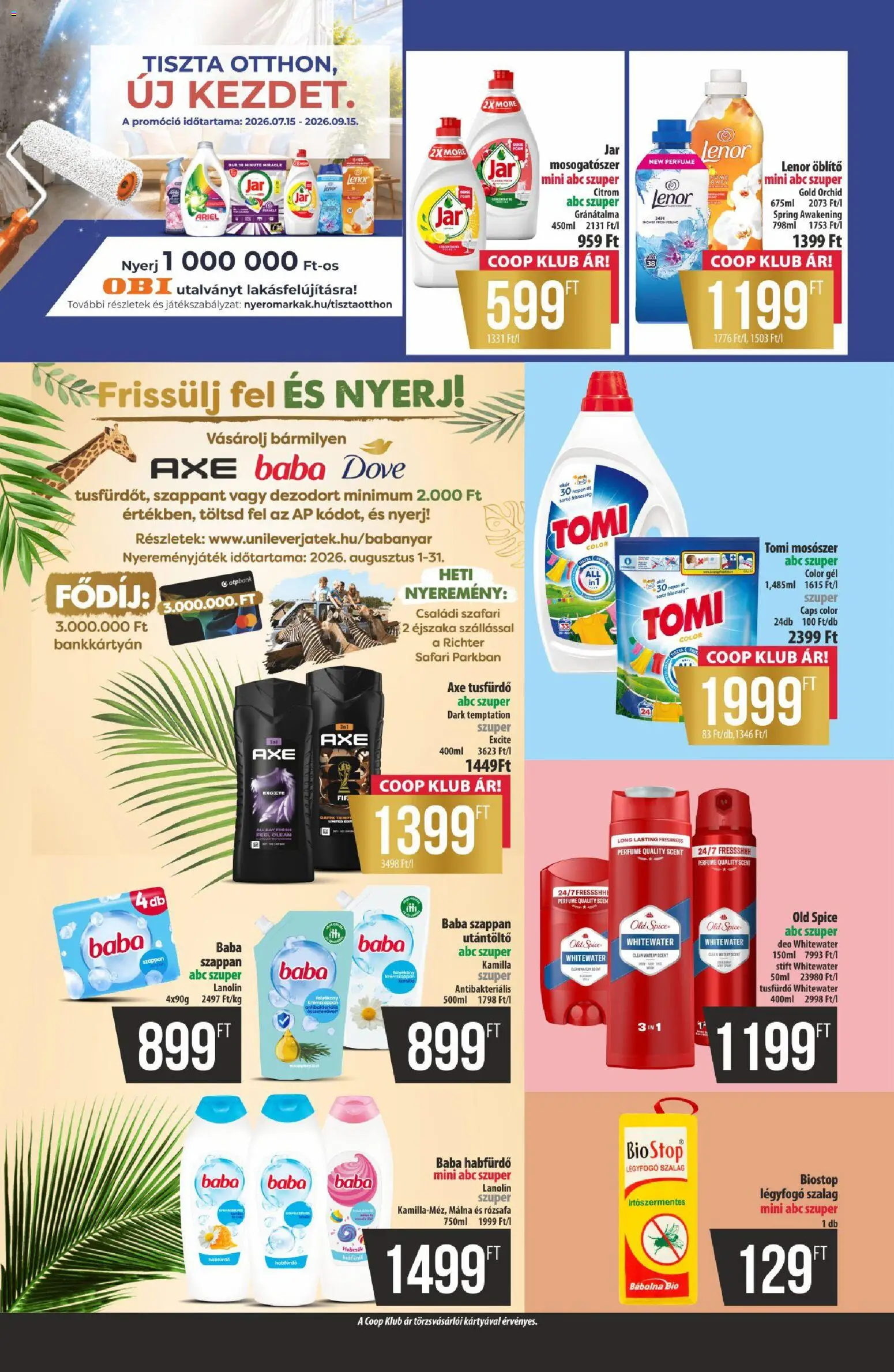 COOP akciós ujság - amely érvényes a következő dátumtól: 2026.08.21. | Oldal: 11 | Termékek: Lenor, Baba szappan, Gránátalma, Gél