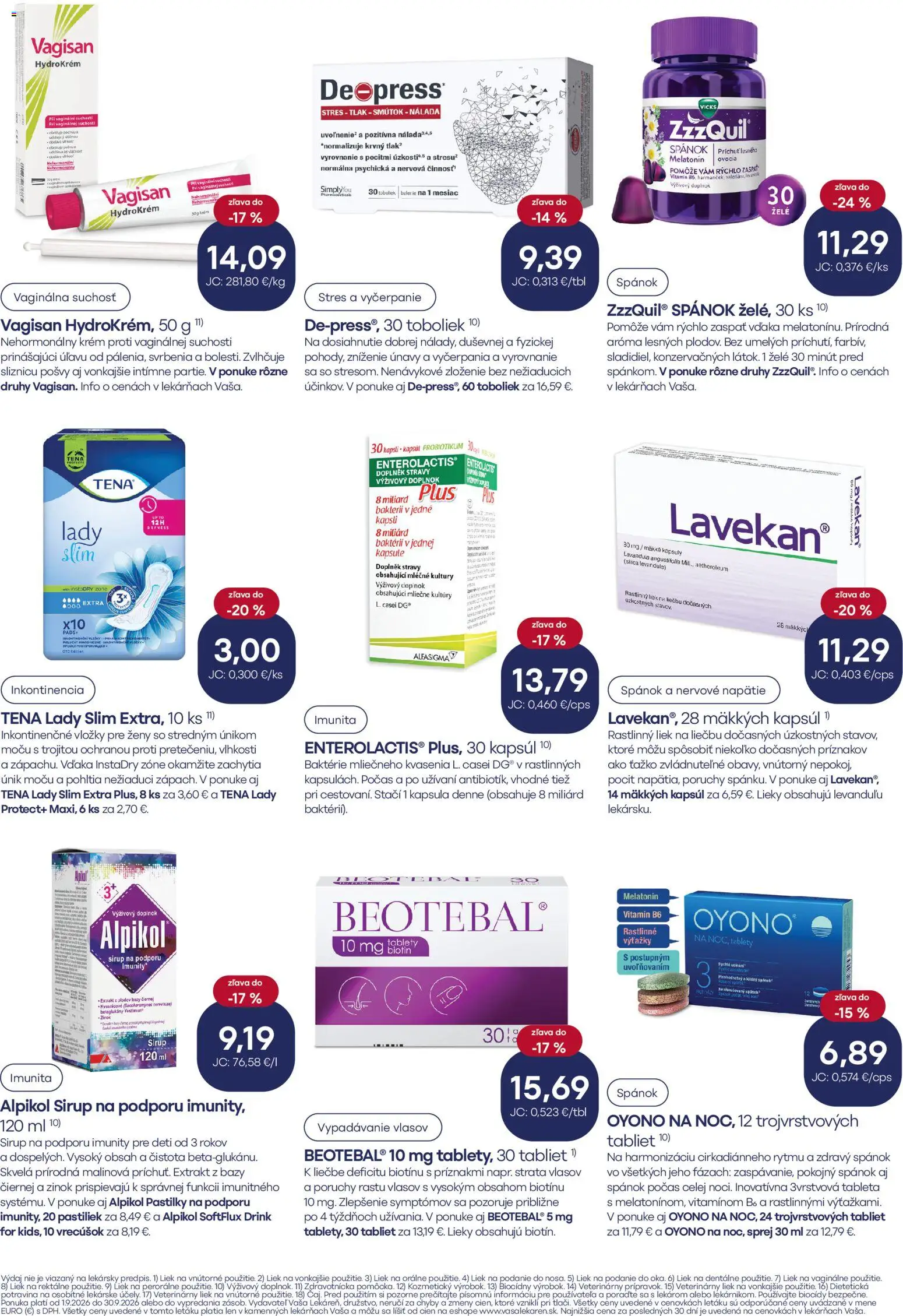 Nové Vaša lekáreň akcie – leták je platný od 01.09.2026 | Strana: 11 | Produkty: Sirup, Krém, Kapsule