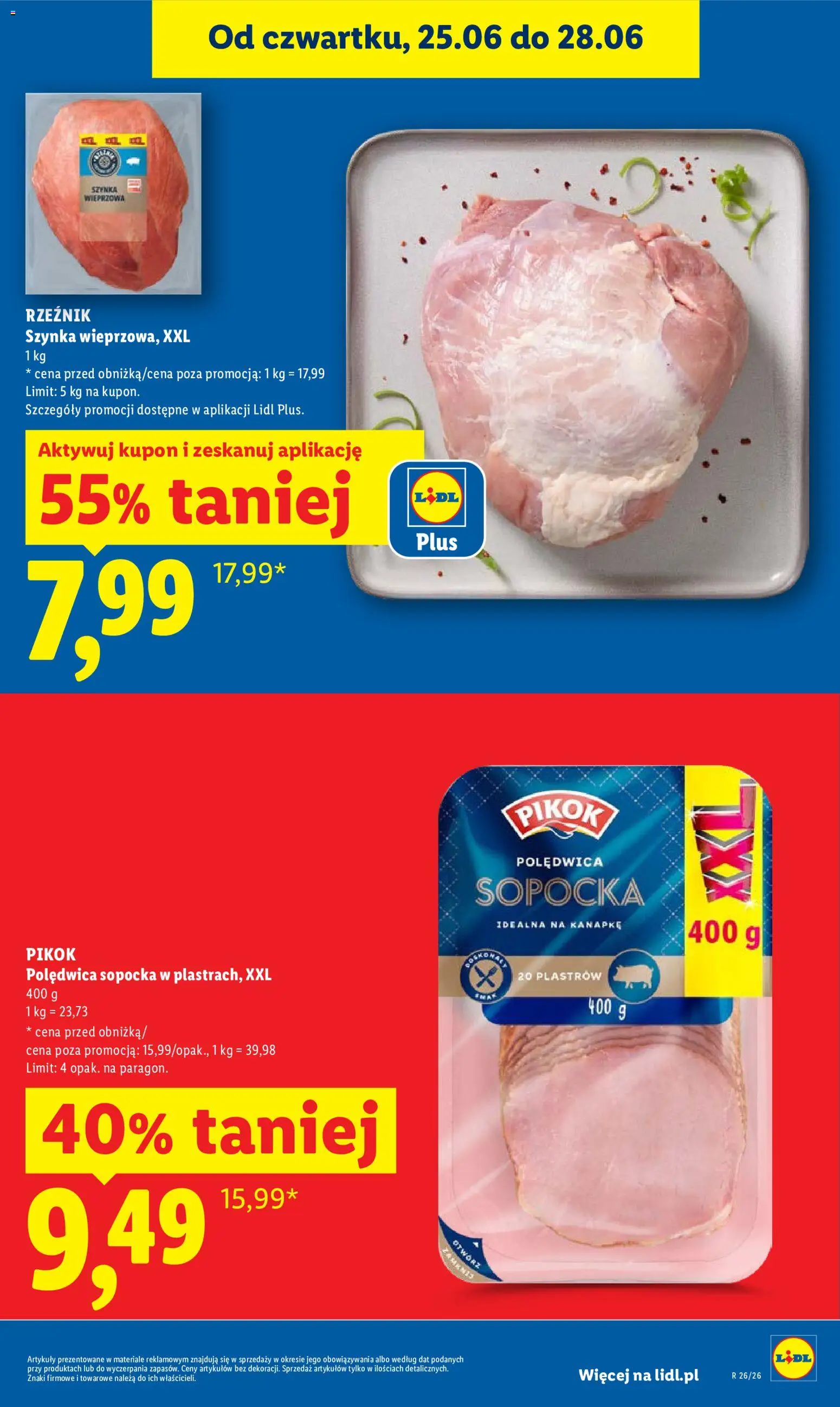 Lidl gazetka od 25.06.2026 | Strona: 7 | Produkty: Szynka wieprzowa, Szynka