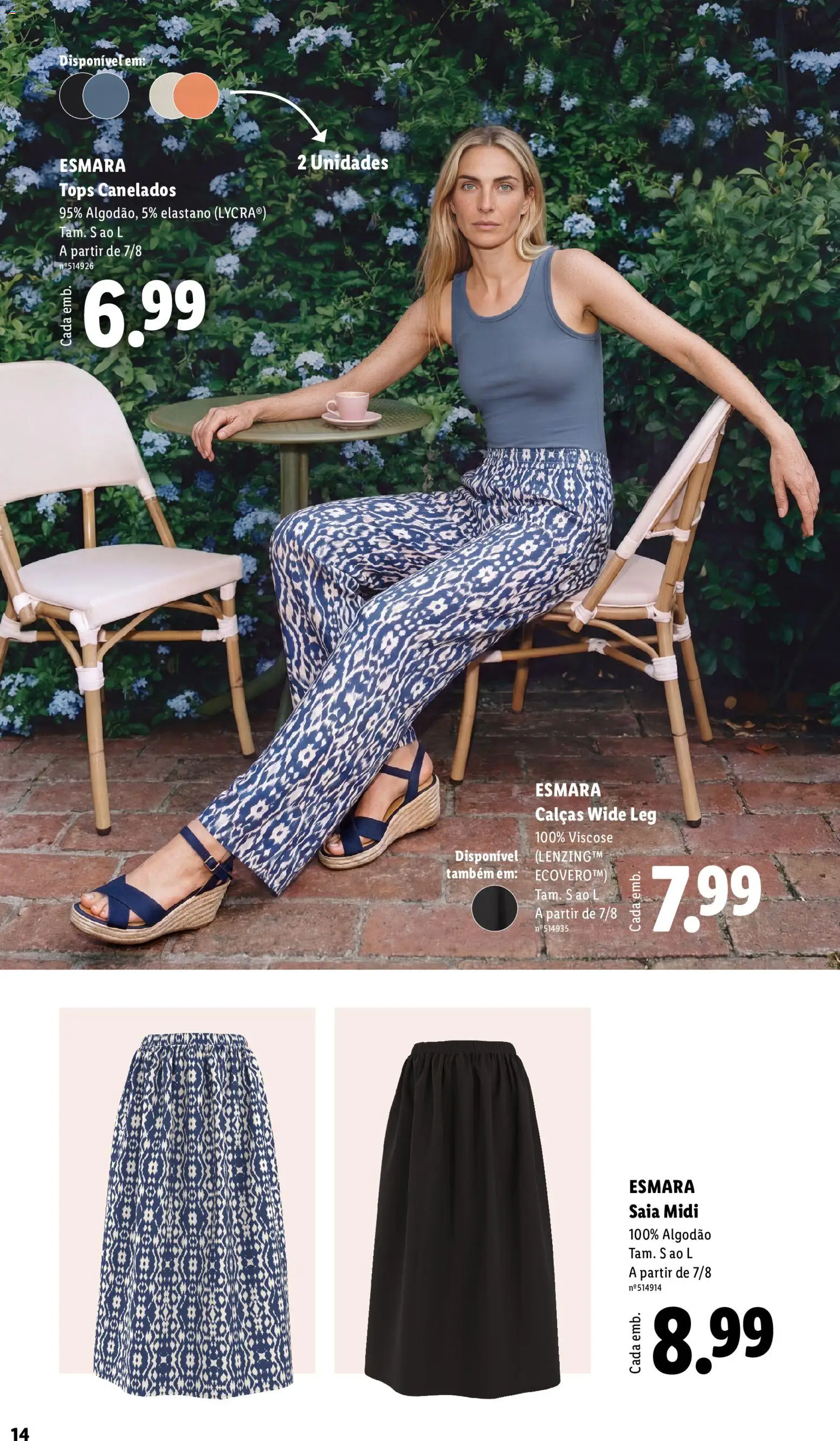 Lidl Folheto Especial │ válido de 08.06.2026 | Página: 14 | Produtos: Algodão, Calças, Saia