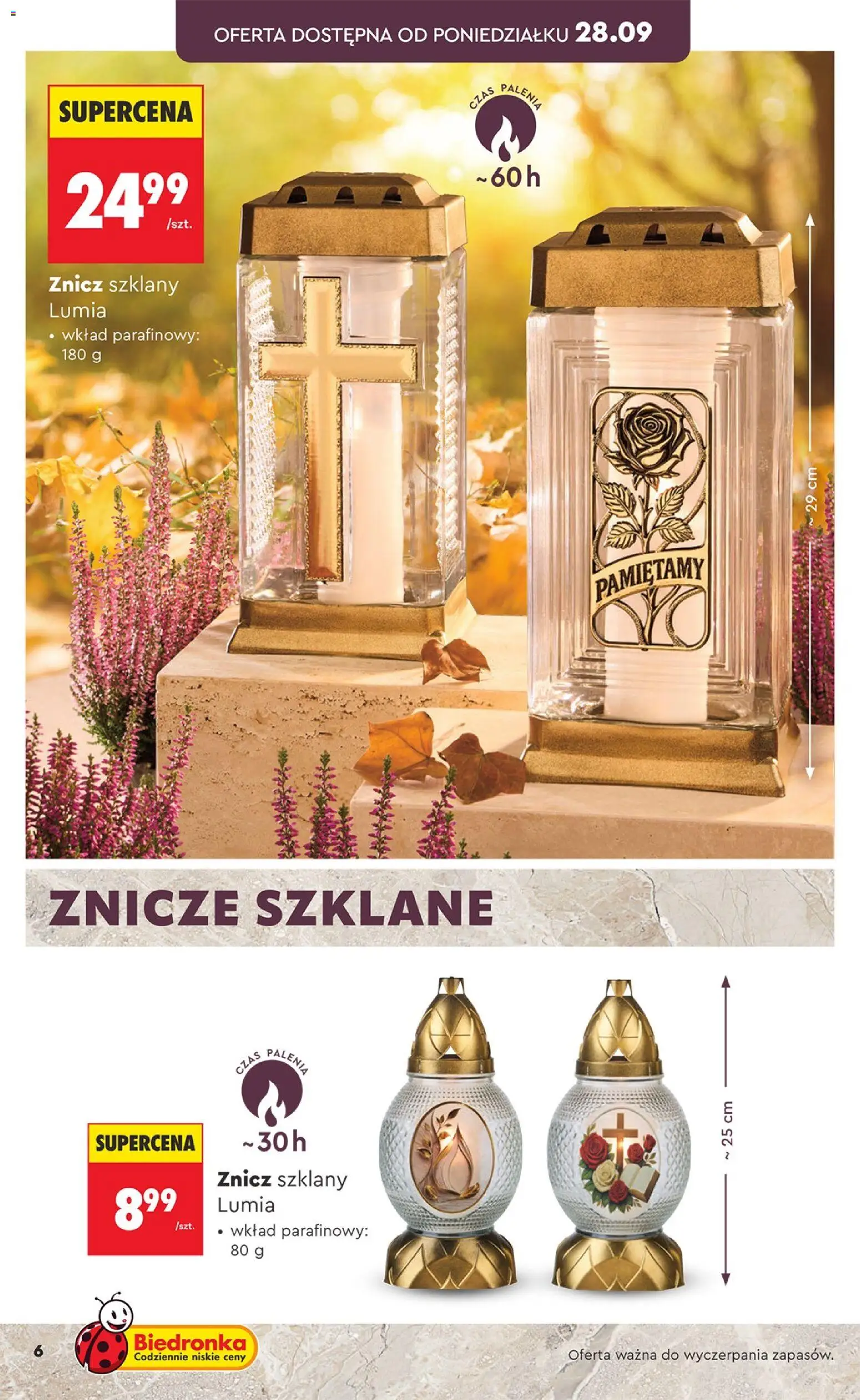 Biedronka gazetka - Znicze od 21.09.2026 | Strona: 6 | Produkty: Znicze