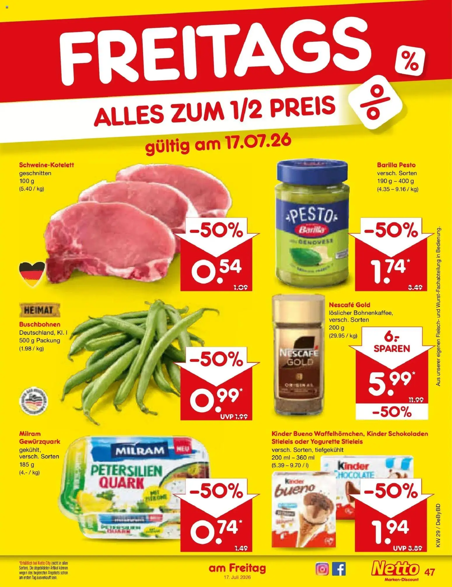 Netto Marken-Discount Prospekt Buttenwiesen – gültig ab 13.07.2026 | Seite: 69 | Produkte: Nescafe, Barilla, Barilla pesto, Kinder bueno