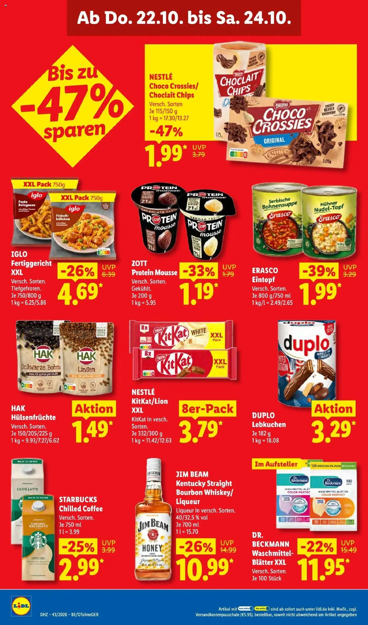 Lidl Prospekt Senftenberg (ab 19.10.2026) zum Blättern » Angebote | Seite: 68 | Produkte: Iglo, Waschmittel, Fleisch, Whiskey