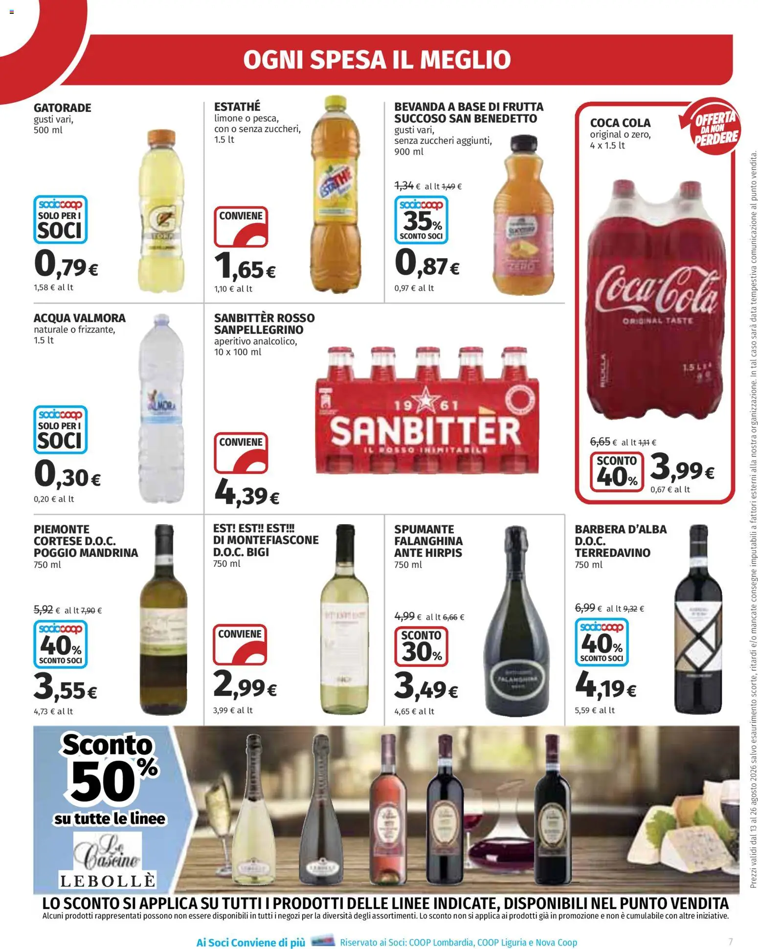 Volantino Ipercoop del 13/08/2026 | Pagina: 7 | Prodotti: Frutta, Limone, Spumante, Coca Cola