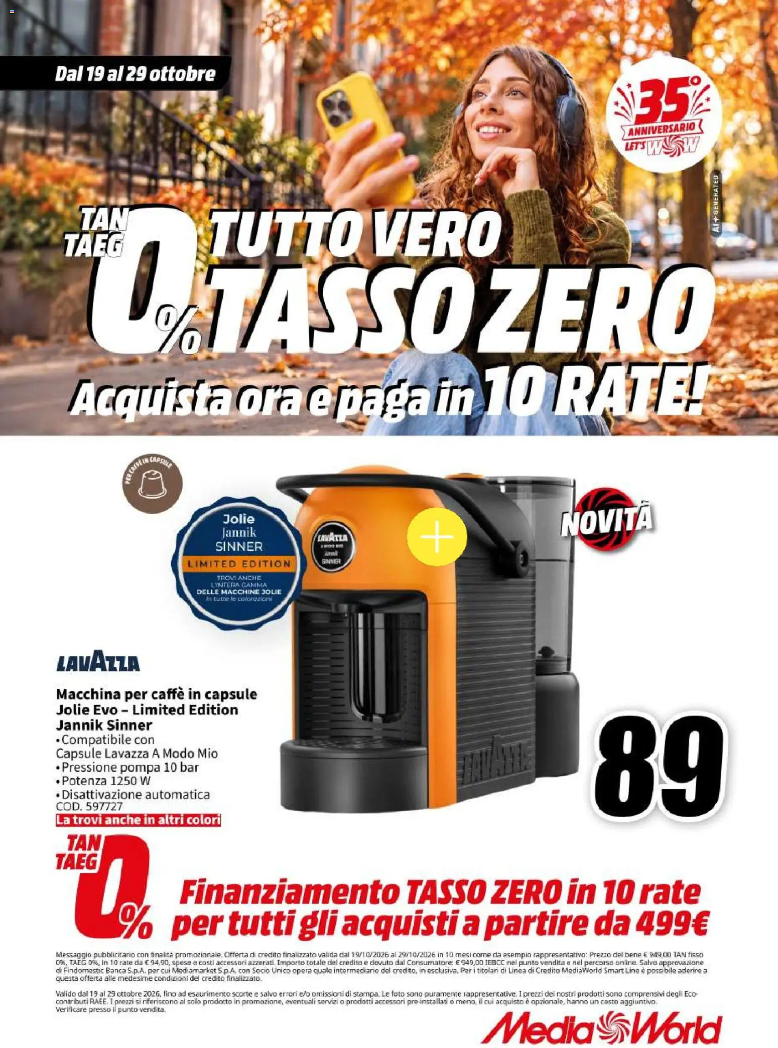 Volantino Media World del 19/10/2026 | Pagina: 76 | Prodotti: Caffè, Macchina per caffè, Caffe in capsule, Lavazza