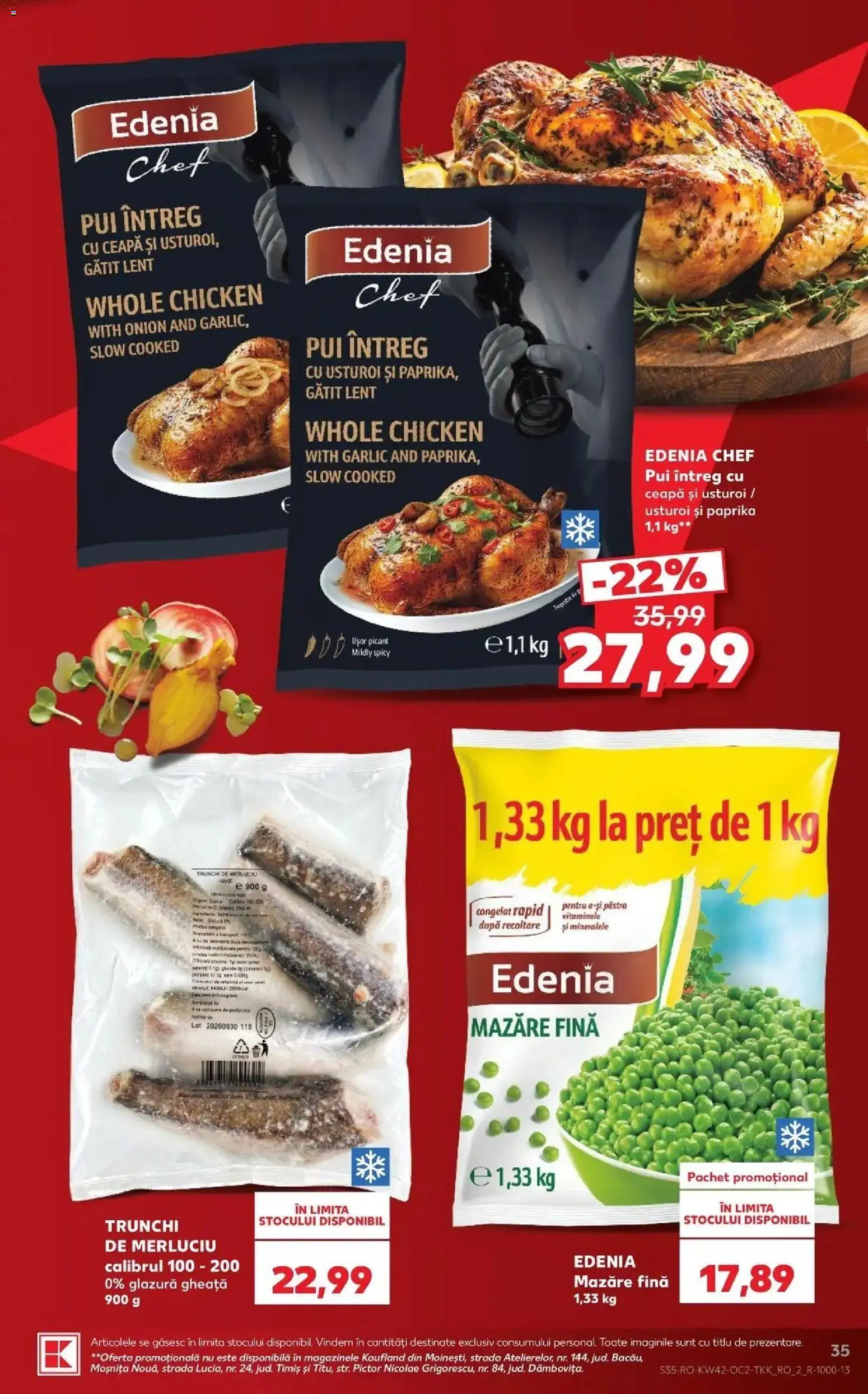 Kaufland București 14.10.2026 - Revista si Oferta | Pagină: 35 | Produse: Mazăre, Pui întreg, Pui, Trunchi