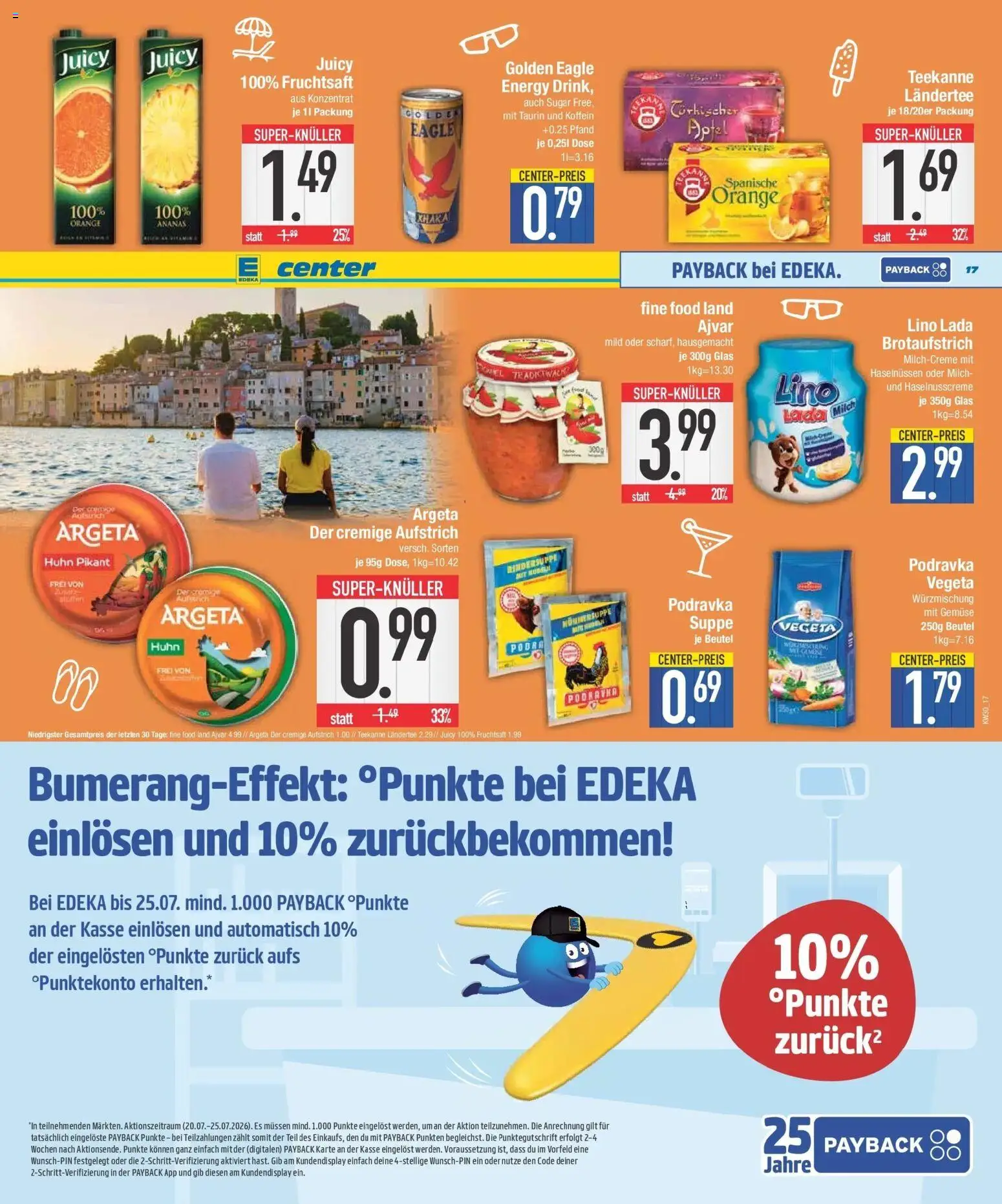 E center Prospekt Wertingen – gültig ab 20.07.2026 | Seite: 17 | Produkte: Energy, Ananas, Teekanne, Fruchtsaft