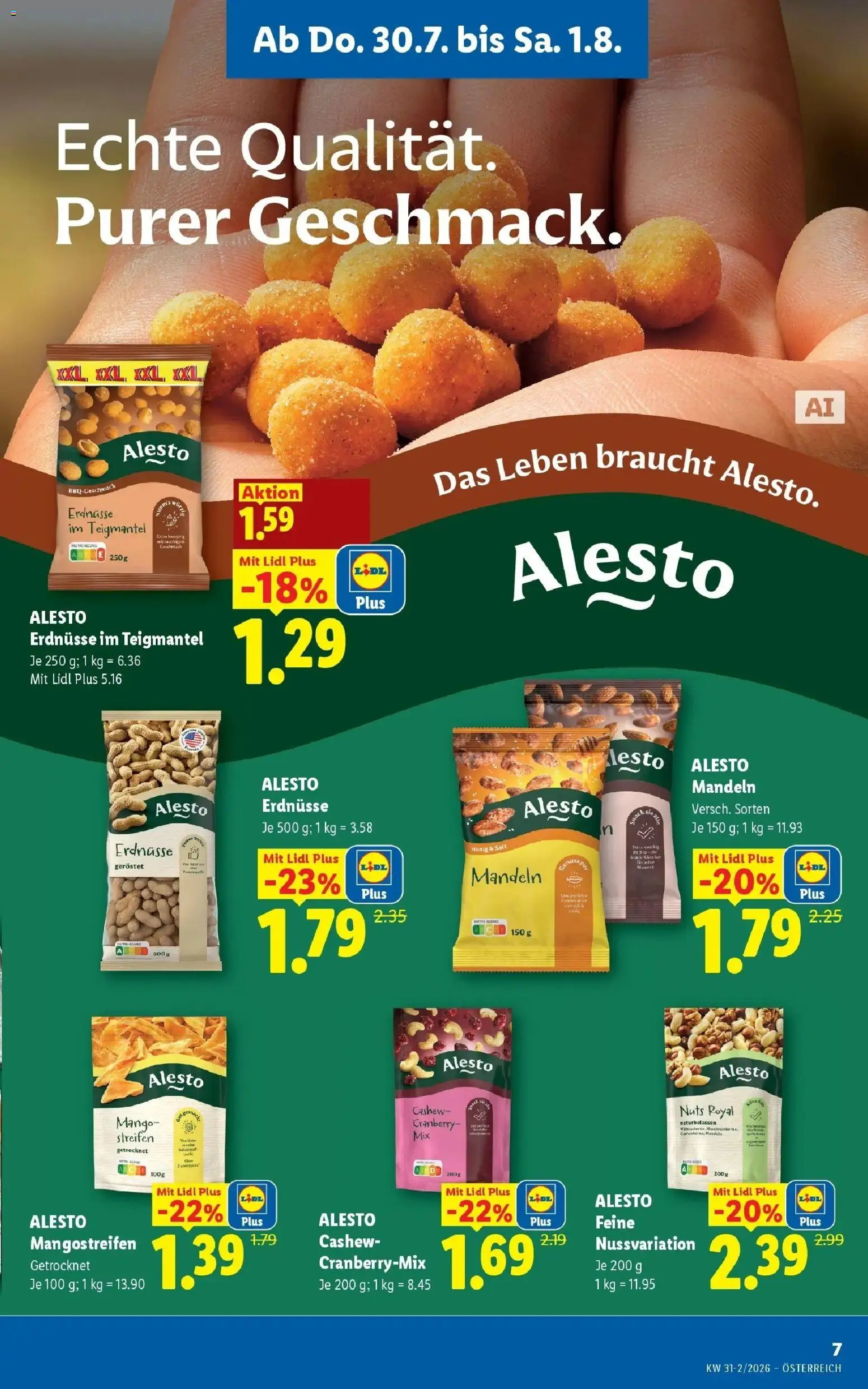 Lidl Flugblatt - Fohnsdorf, Neunkirchen, Graz gültig ab 30.07.2026 | Seite: 9 | Produkte: Salz, Mango, Erdnüsse, Geröstet
