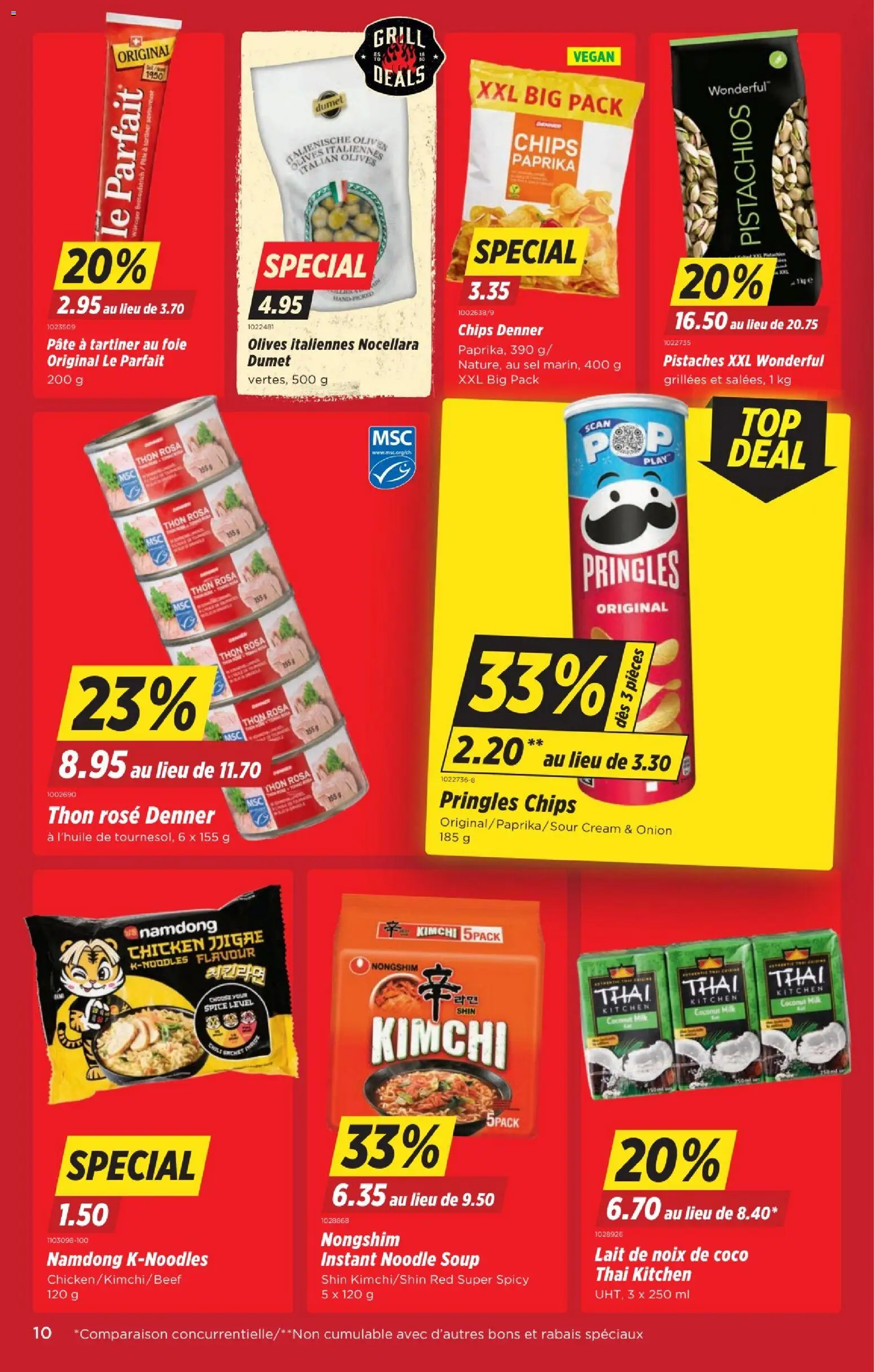 Denner aktionen FR – gültig ab 13.08.2026 | Seite: 10 | Produkte: Paprika, Chips, Kimchi, Grill