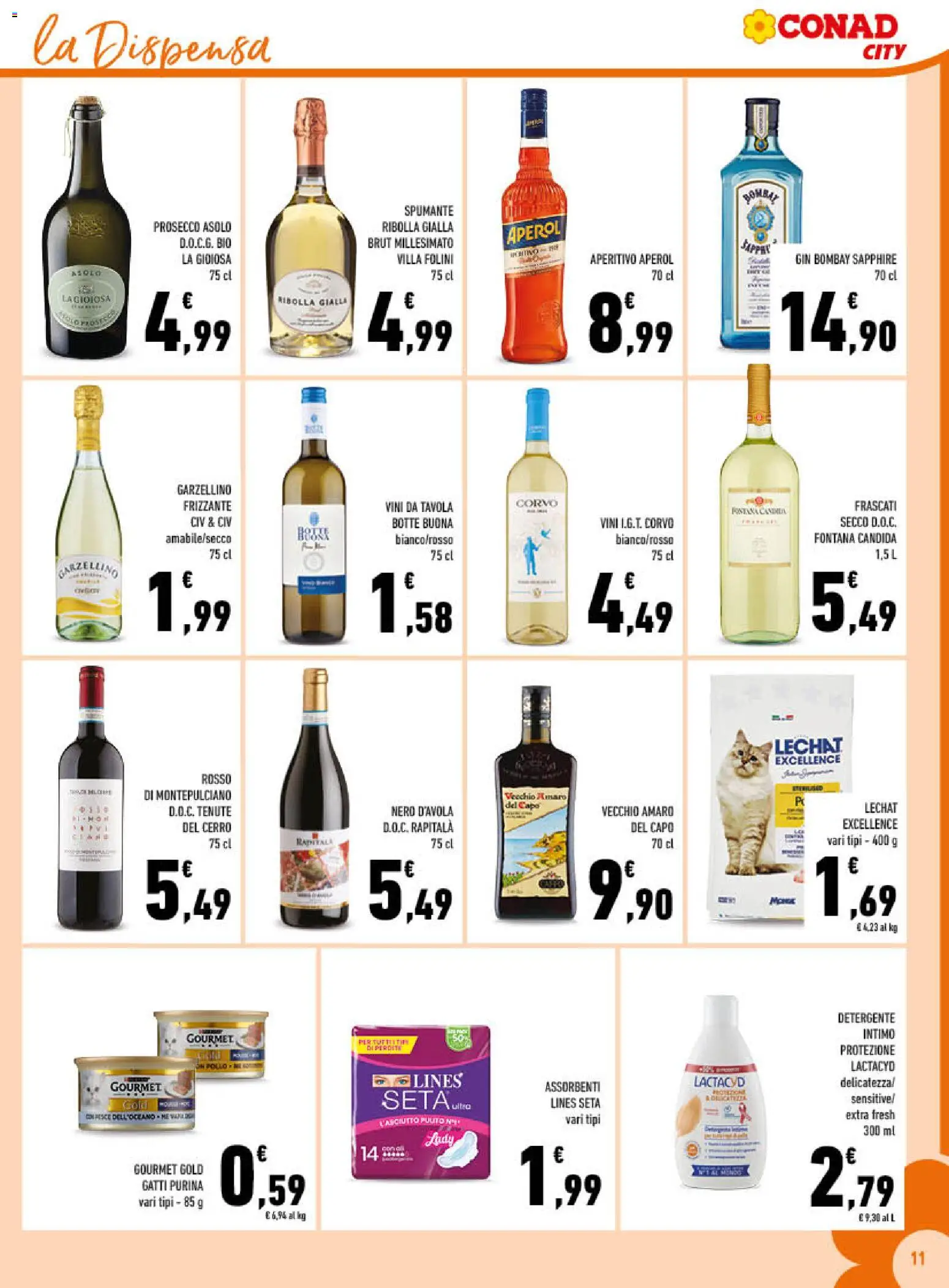 Volantino Conad del 17.06.2026 | Pagina: 11 | Prodotti: Intimo, Aperol, Amaro, Aperitivo