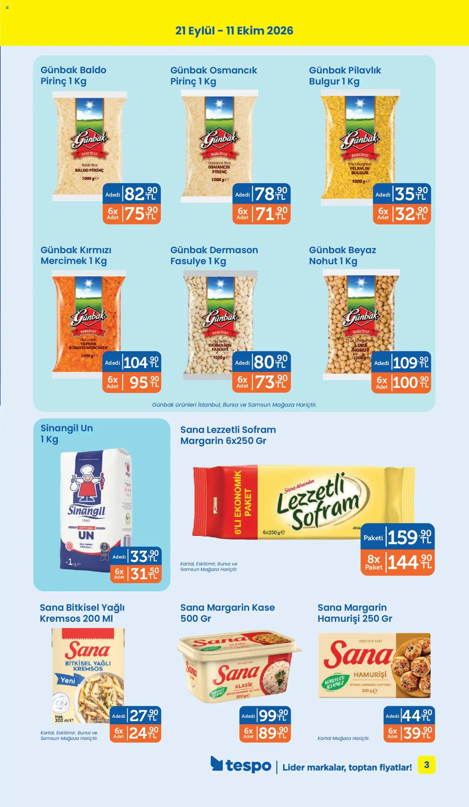 Tespo Katalog - 21 Eylül 2026 tarihinden itibaren geçerlidir | Sayfa: 3 | Ürünler: Fasulye, Kaşe, Mercimek, Pirinç