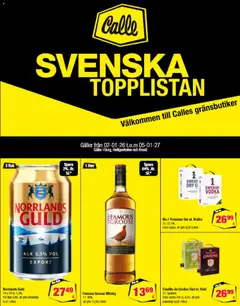 Calle - Svenska Topplistan gyldig fra 02.01.2026