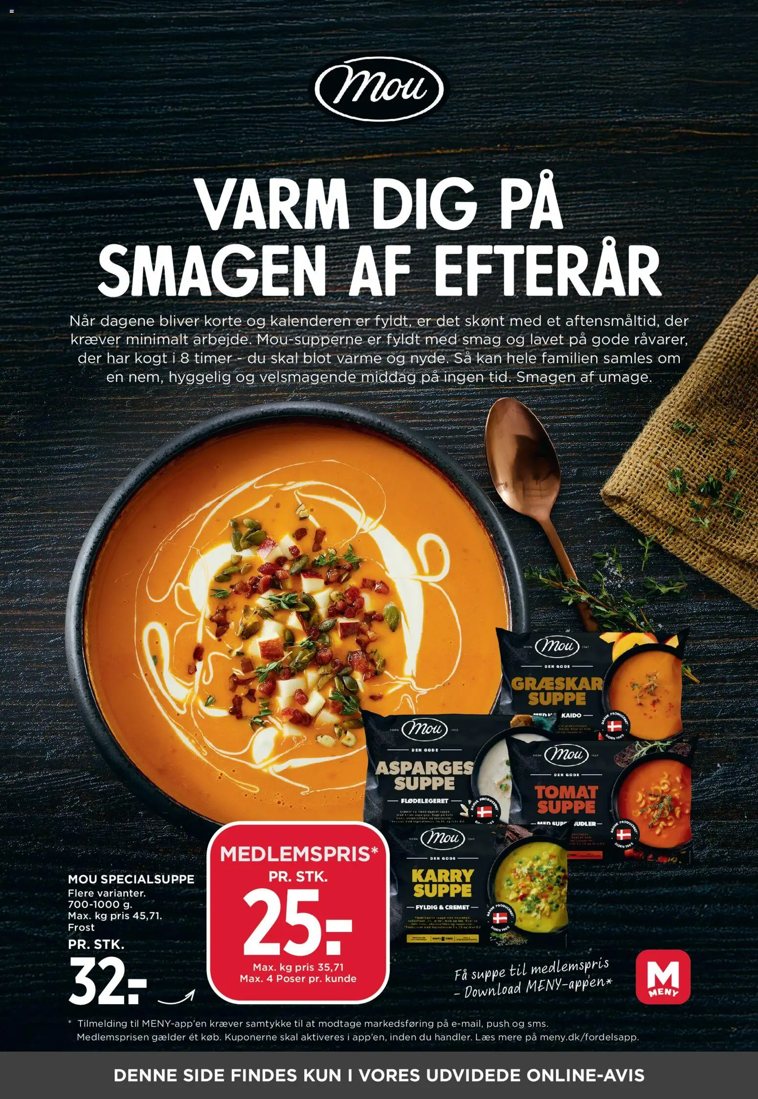 Meny tilbudsavis – gyldig fra 23/10/2026 | Side: 22 | Produkter: Karry, Græskar, Suppe, Asparges