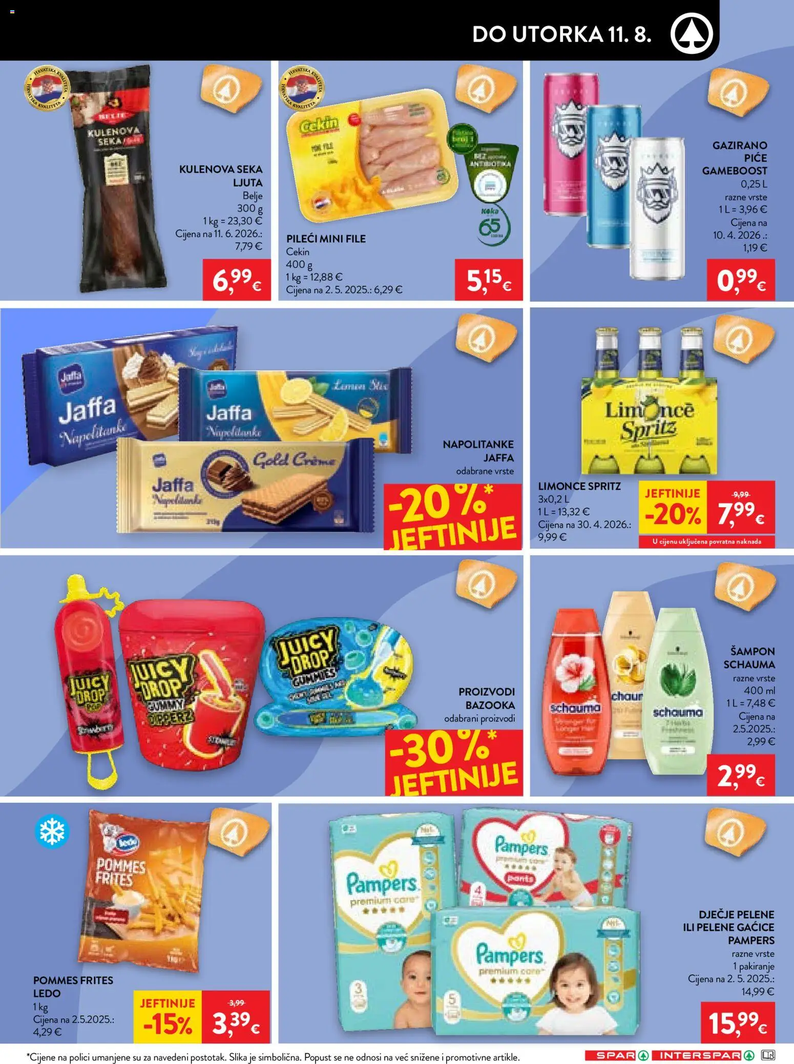Spar katalog | vrijedi od 04.08.2026 | Stranica: 23 | Proizvodi: Pelene, Šampon, Pommes frites, Gaćice