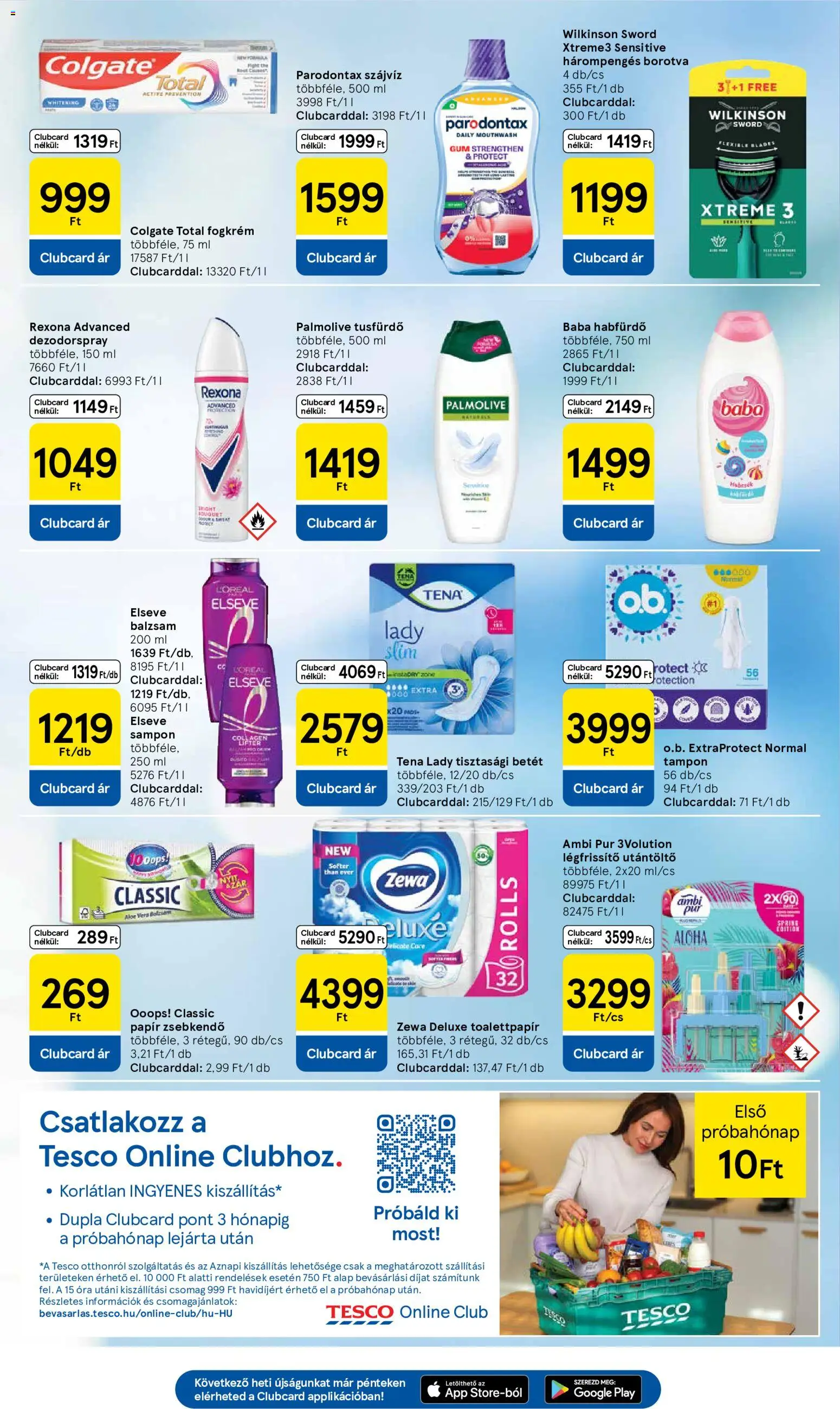 Tesco akciós ujság - amely érvényes a következő dátumtól: 18.06.2026 | Oldal: 7 | Termékek: Tisztasági betét, Légfrissítő, Tusfürdő, Óra