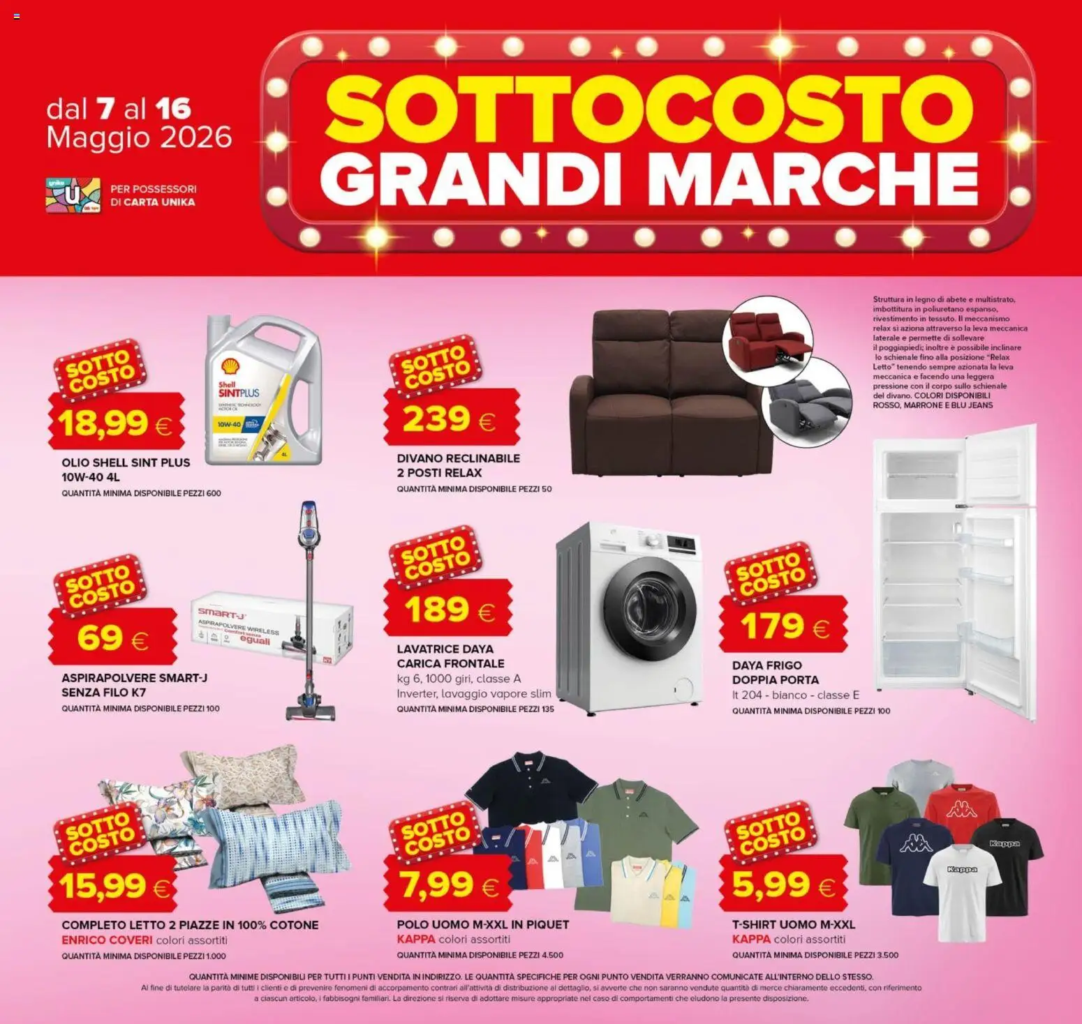 Volantino Oasi del 07.05.2026 | Pagina: 7 | Prodotti: Olio, Lavatrice, Polo, Letto