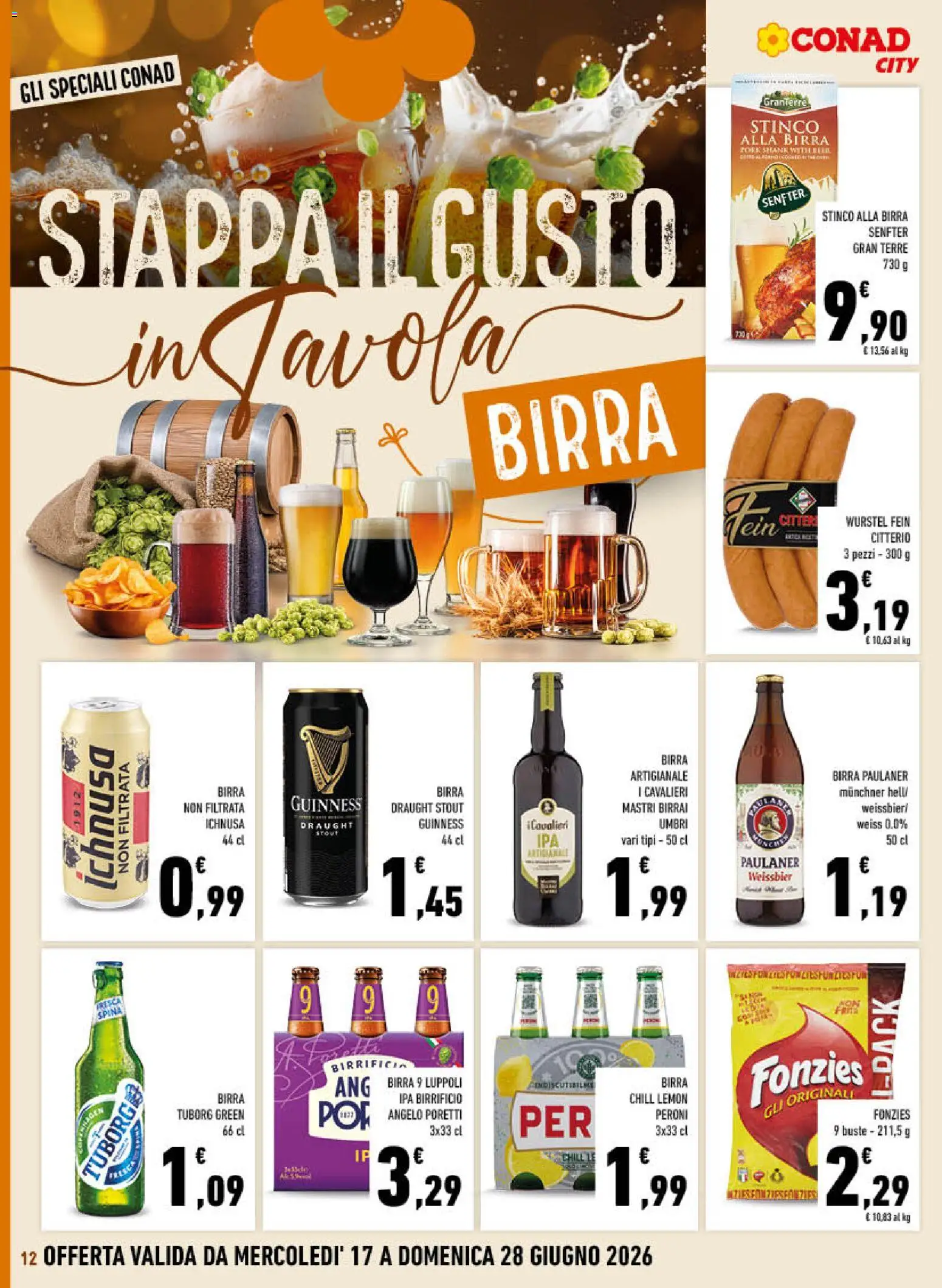 Volantino Conad del 17.06.2026 | Pagina: 12 | Prodotti: Birra, Wurstel