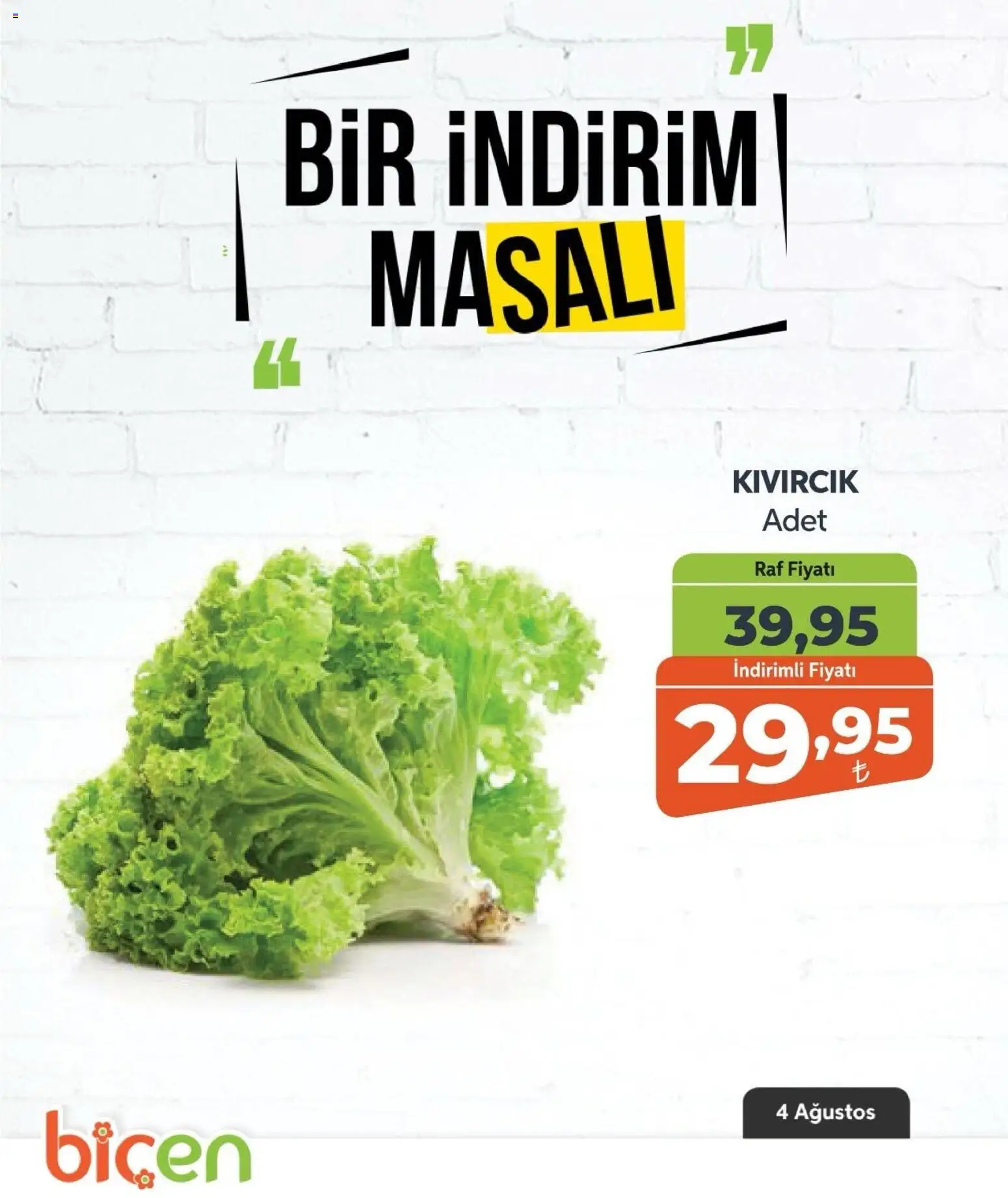 Biçen Market - Bir İndirim MaSalı - sebze - 04 Ağustos 2026 tarihinden itibaren geçerlidir | Sayfa: 16