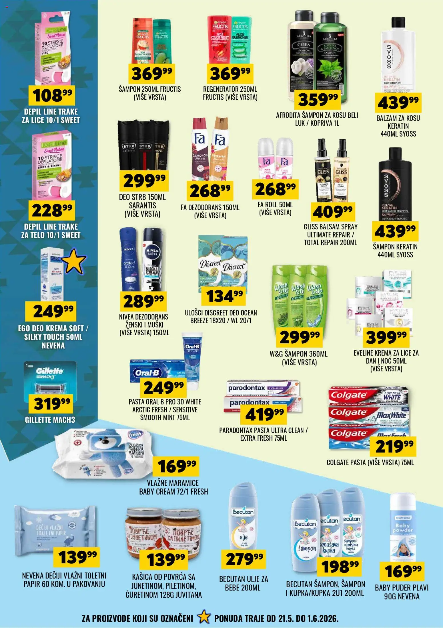 Tekijanka katalog - važi od 20.05.2026 | Strana: 14 | Proizvode: Gillette, Nivea, Šampon, Dezodorans
