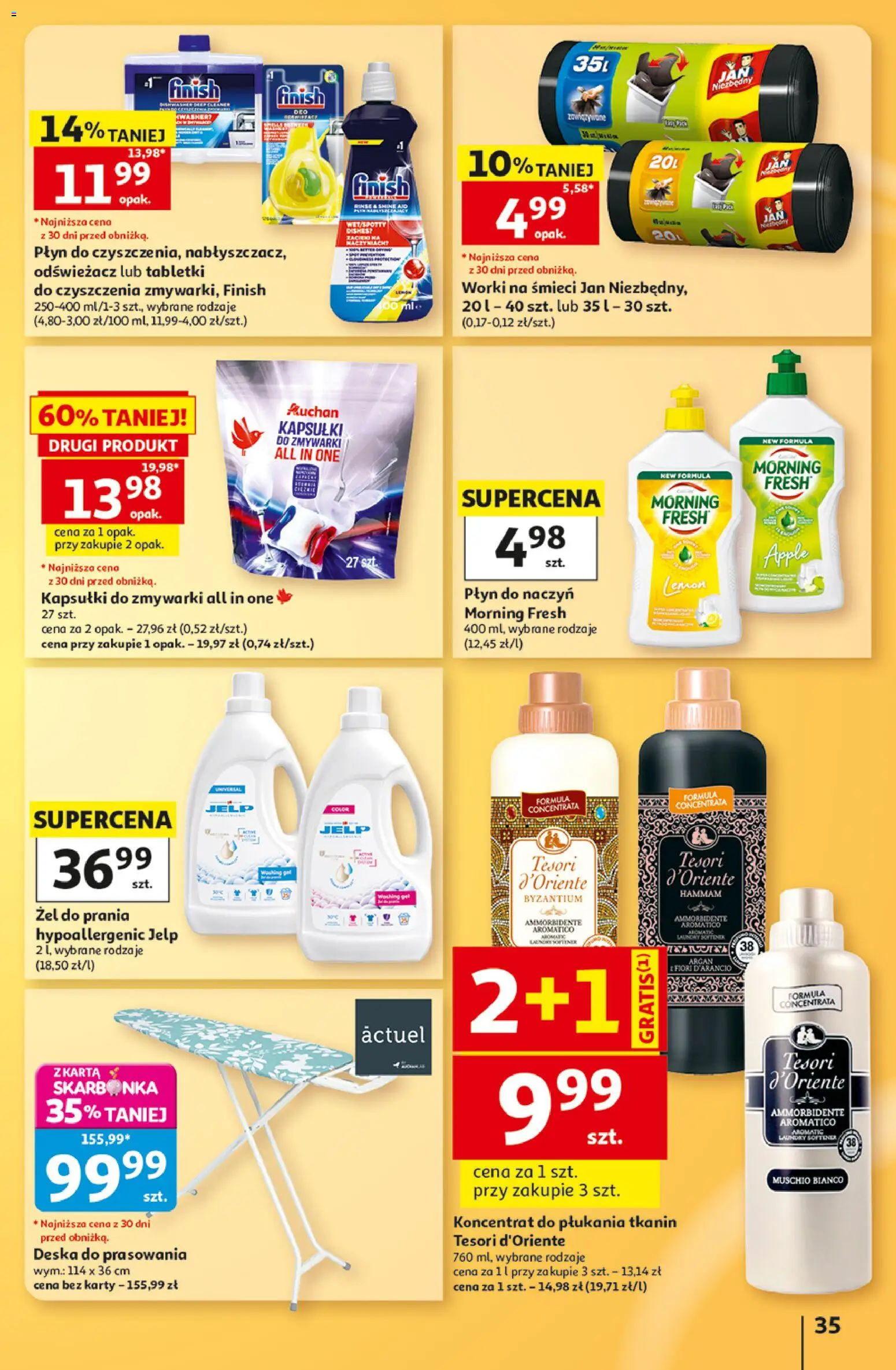 Auchan gazetka - 30 Lat Hipermarket od 03.09.2026 | Strona: 35 | Produkty: Kapsułki, Tesori d'oriente, Deska do prasowania, Kapsułki do zmywarki