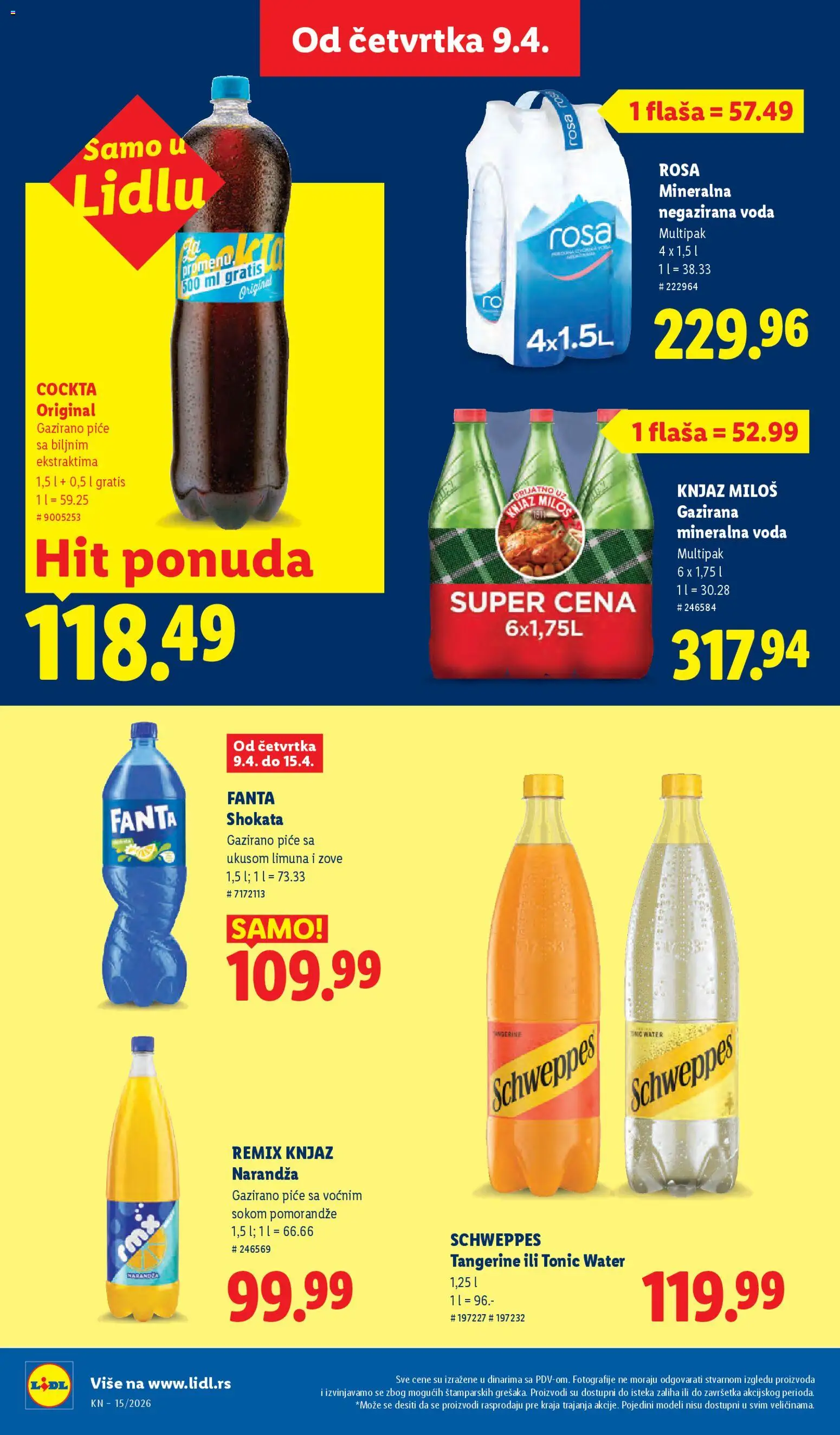 Lidl katalog - važi od 09.04.2026 | Strana: 36 | Proizvode: Negazirana voda, Voda, Piće, Mineralna voda