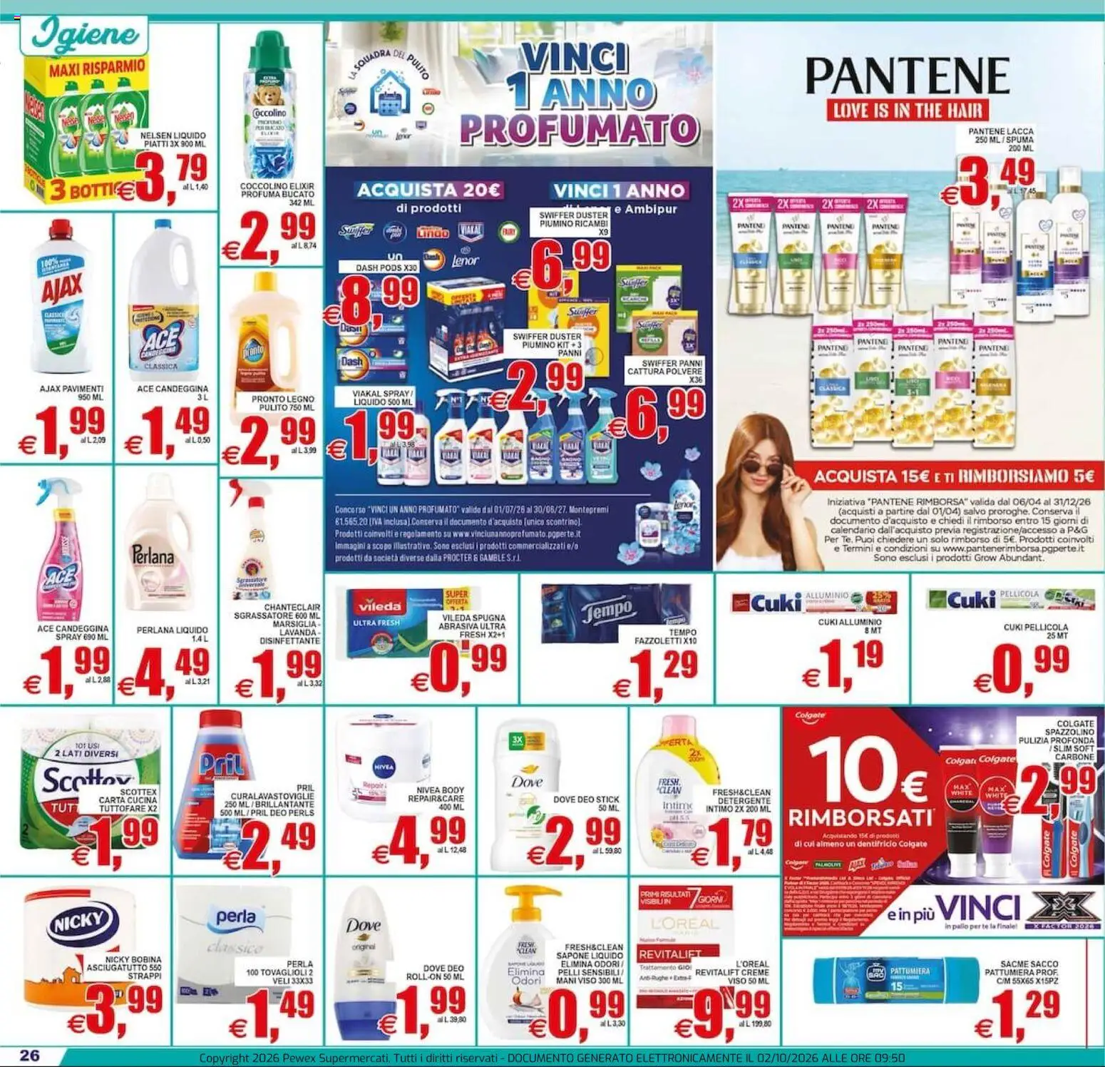 Volantino Pewex del 02/10/2026 | Pagina: 26 | Prodotti: Lacca, Sgrassatore, Pellicola, Panni