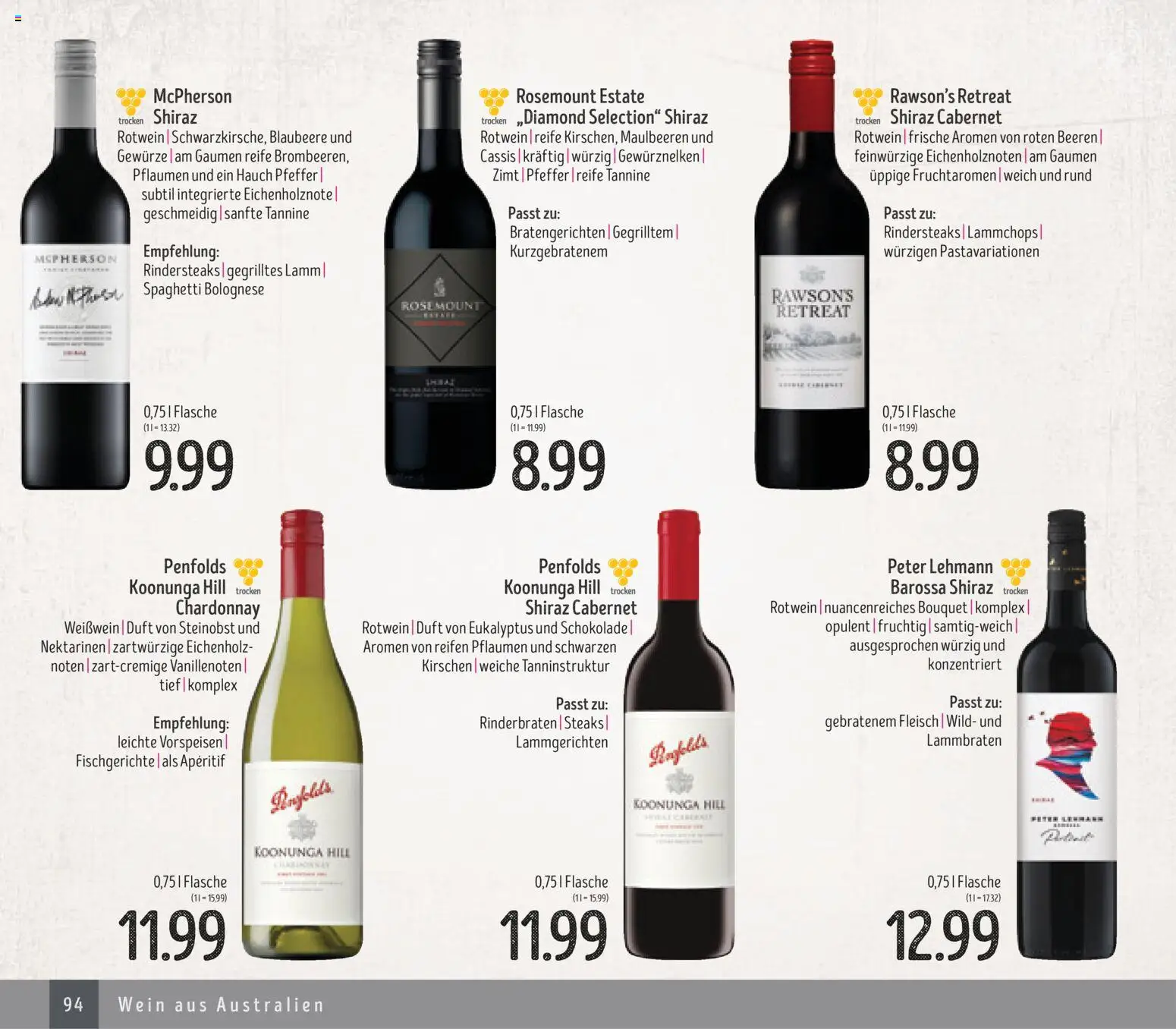Edeka Struve Wein– und Spirituosen – gültig ab 14.11.2025 | Seite: 94 | Produkte: Rinderbraten, Weißwein, Rotwein, Wein