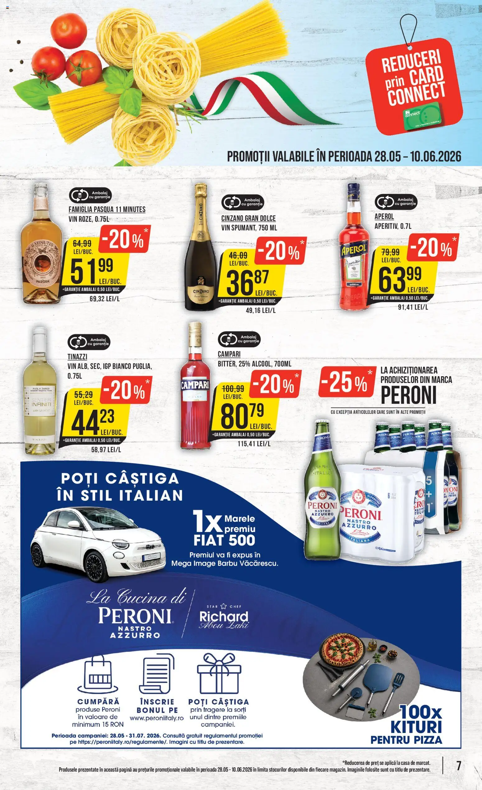 Noul catalog Mega Image – valabil de la 28.05.2026 | Pagină: 7 | Produse: Pizza, Vin, Aperol