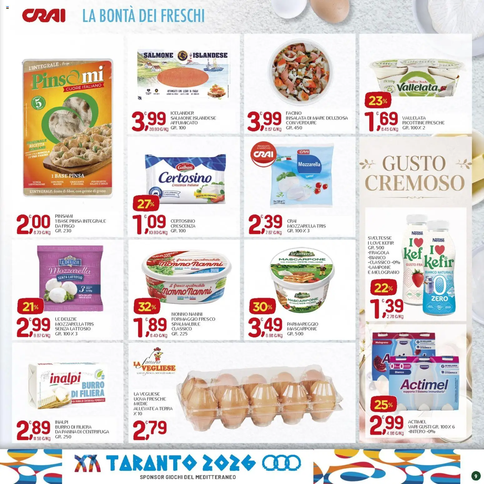 Volantino CRAI del 20/08/2026 | Pagina: 9 | Prodotti: Verdure, Burro, Mascarpone, Crescenza