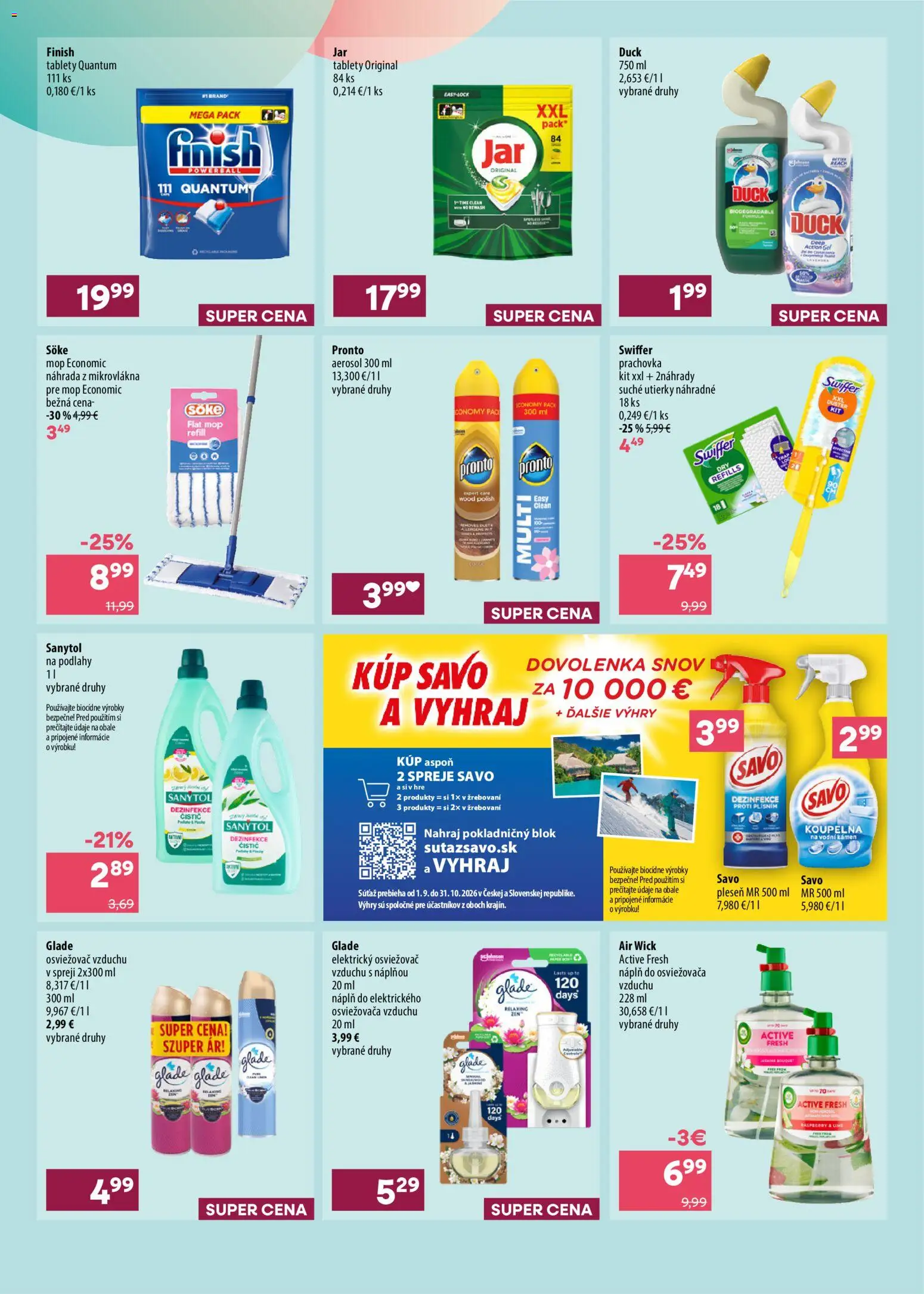 Nové 101 drogerie akcie – leták je platný od 07.10.2026 | Strana: 8 | Produkty: Osviežovač vzduchu, Mop, Savo, Air Wick
