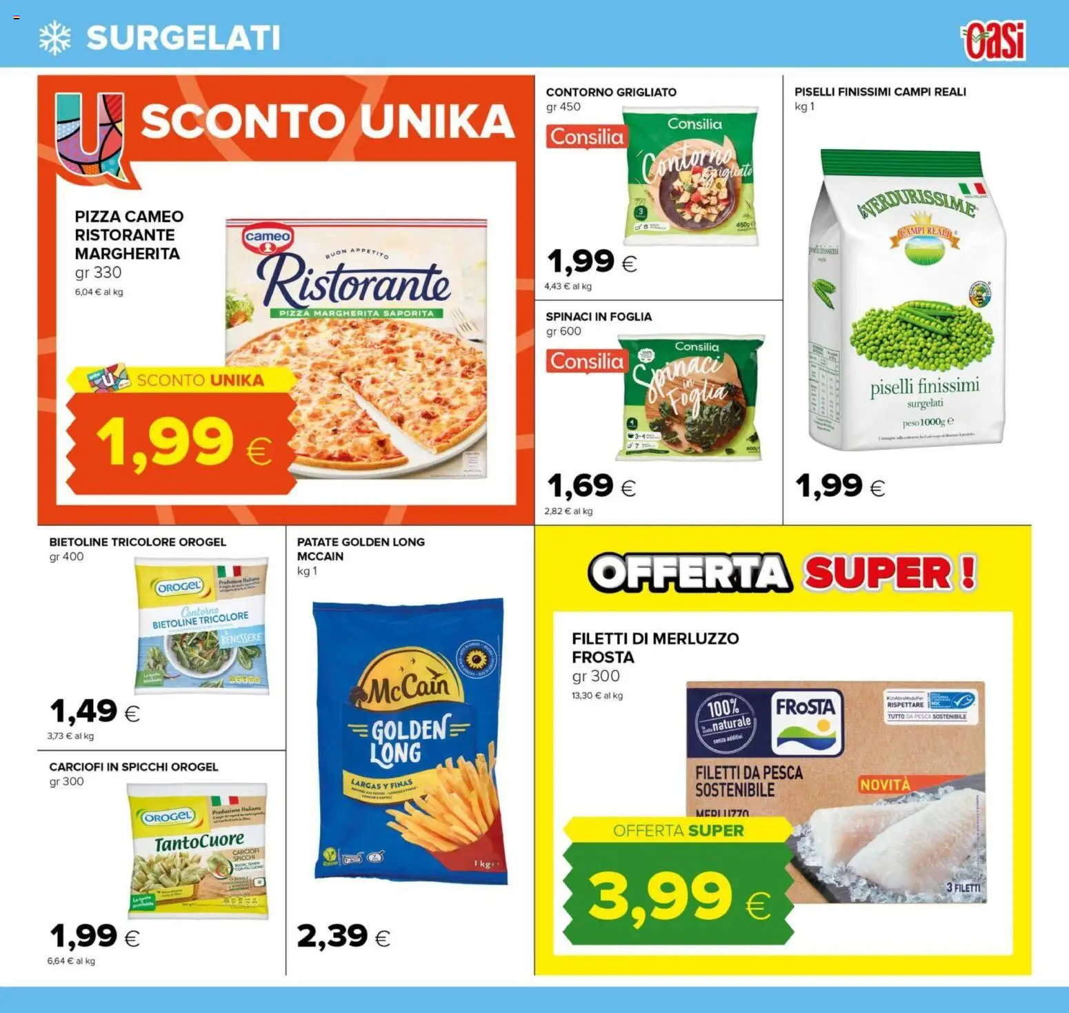 Volantino Oasi del 04.06.2026 | Pagina: 17 | Prodotti: Merluzzo, Patate, Spinaci, Carciofi