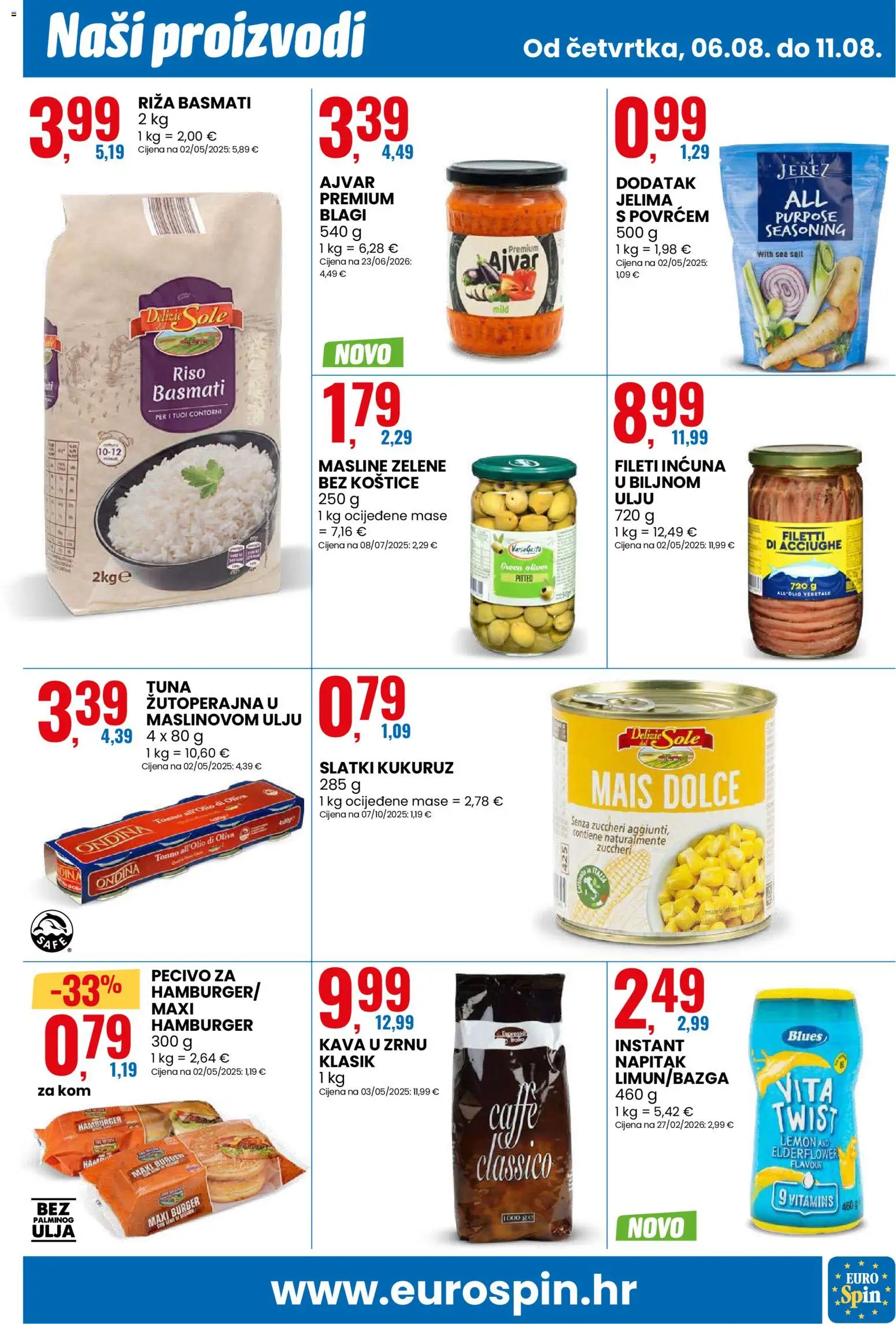 Eurospin katalog | vrijedi od 06.08.2026 | Stranica: 5 | Proizvodi: Kava u zrnu, Kukuruz, Kava, Tuna