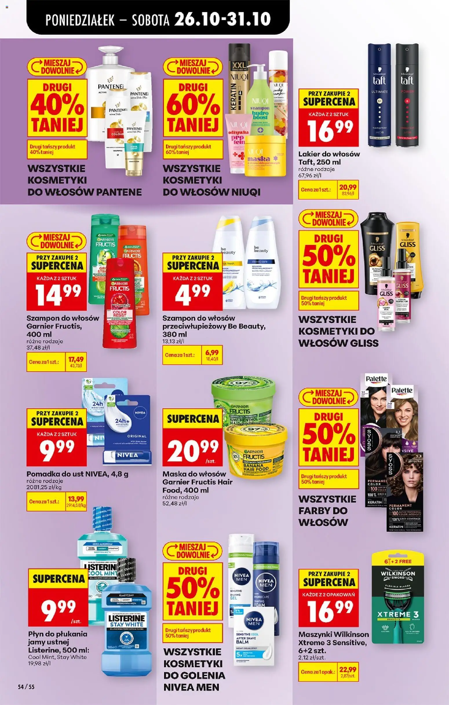 Biedronka Polsko leták - Codziennie niskie ceny od 26.10.2026 | Strana: 76 | Produkty: Nivea, Listerine, Maska
