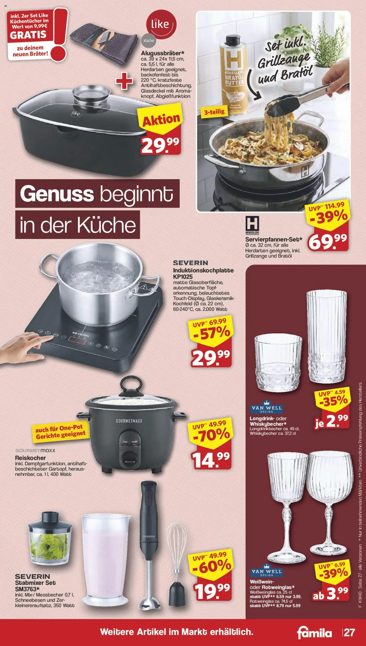 Famila Nordwest Prospekt – gültig ab 28.09.2026 | Seite: 27 | Produkte: Butter, Weißwein, Küche, Kochfeld