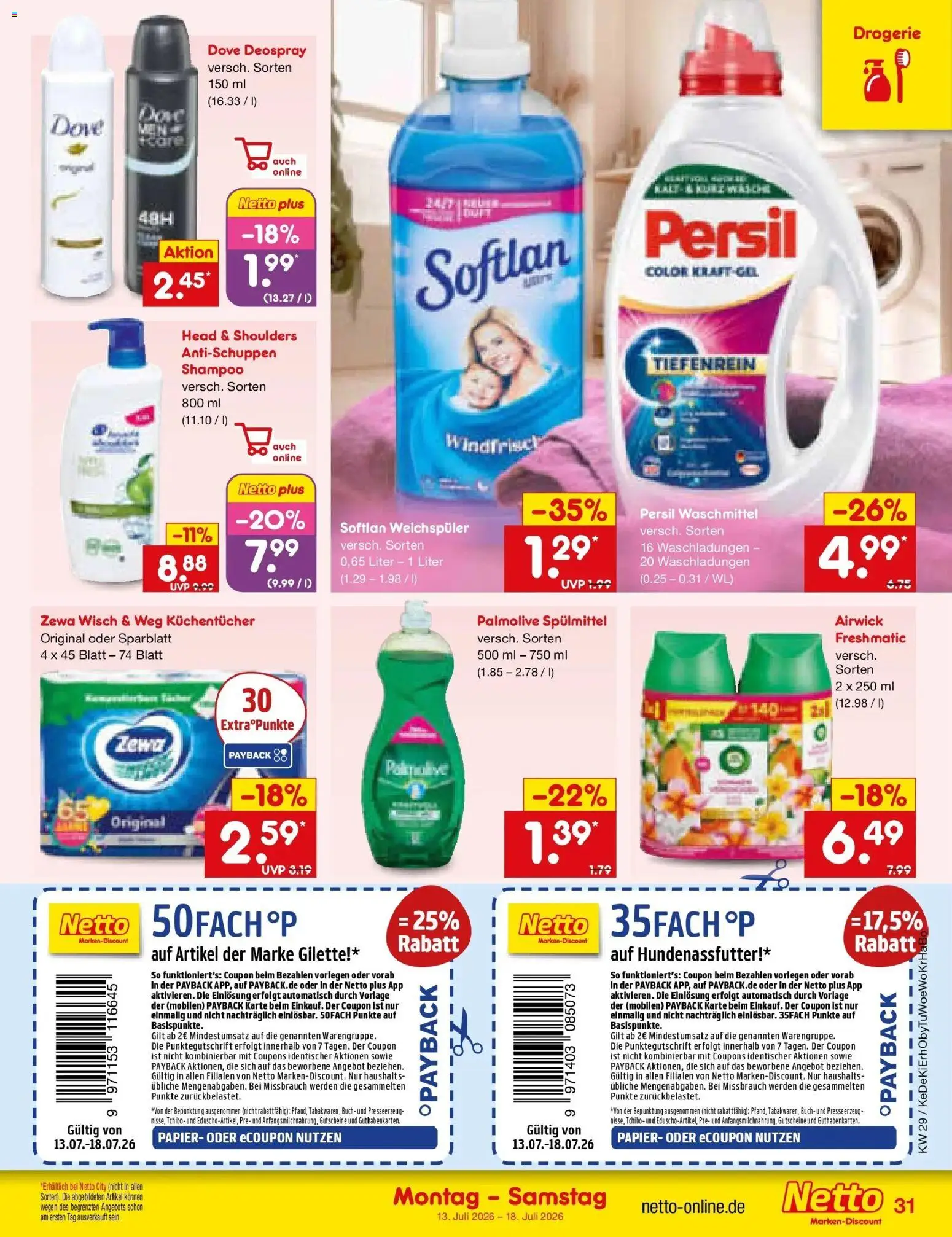 Netto Marken-Discount Prospekt Ludwigshafen-Edigheim – gültig ab 13.07.2026 | Seite: 41 | Produkte: Head & shoulders, Zewa, Shampoo, Deospray