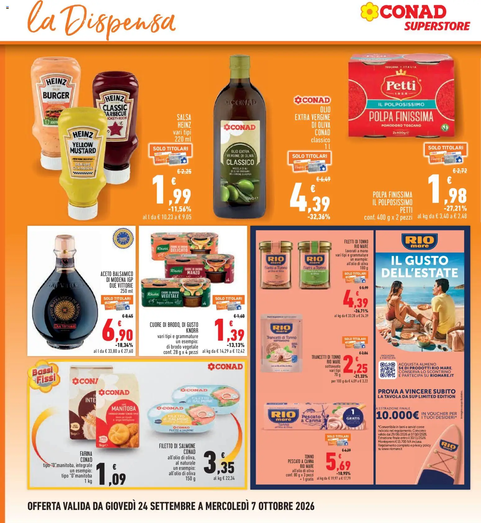 Volantino Conad del 24/09/2026 | Pagina: 16 | Prodotti: Salmone, Tè, Olio, Farina