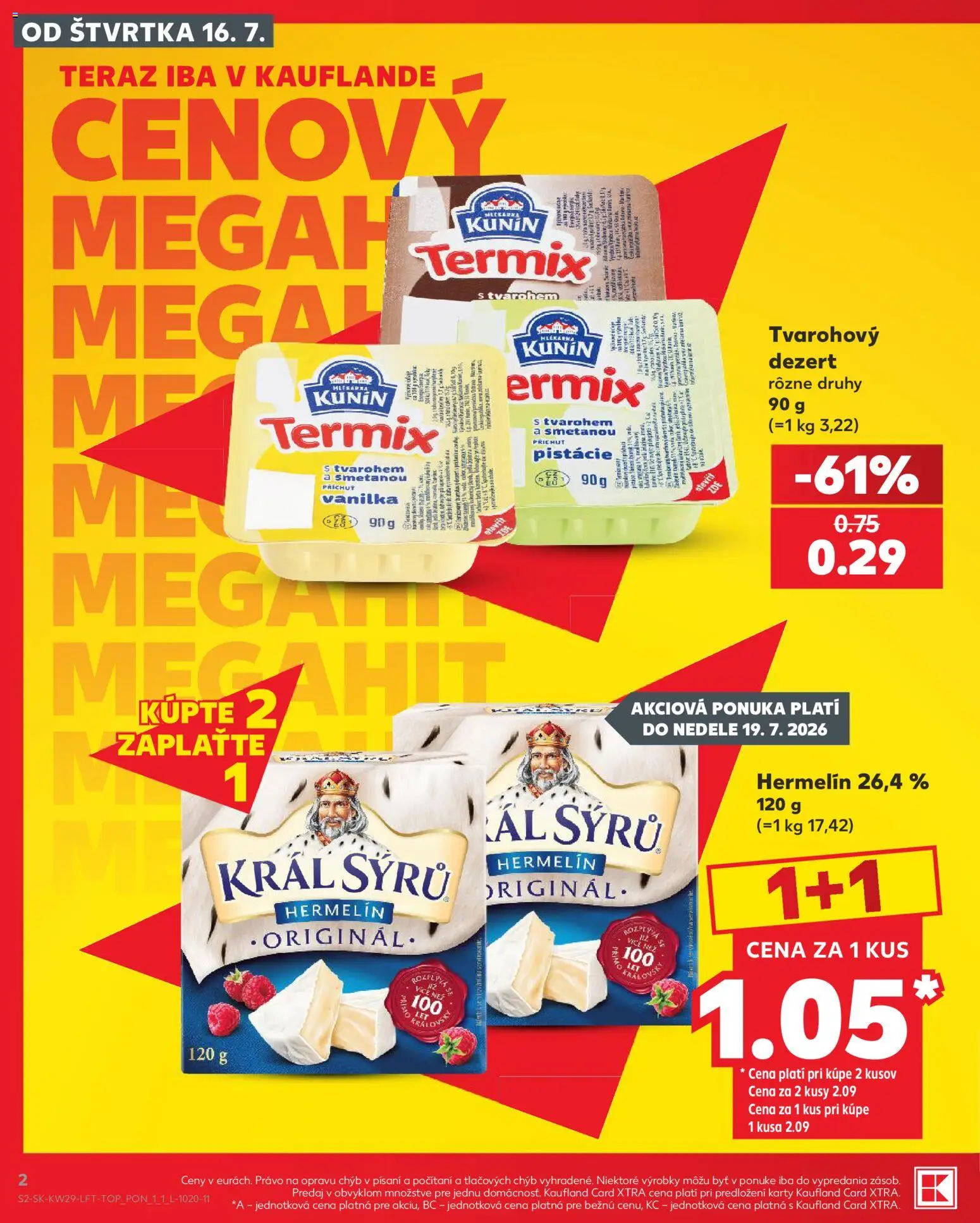 Kaufland SK akciós ujság - amely érvényes a következő dátumtól: 2026.07.16. | Oldal: 2 | Termékek: Termix