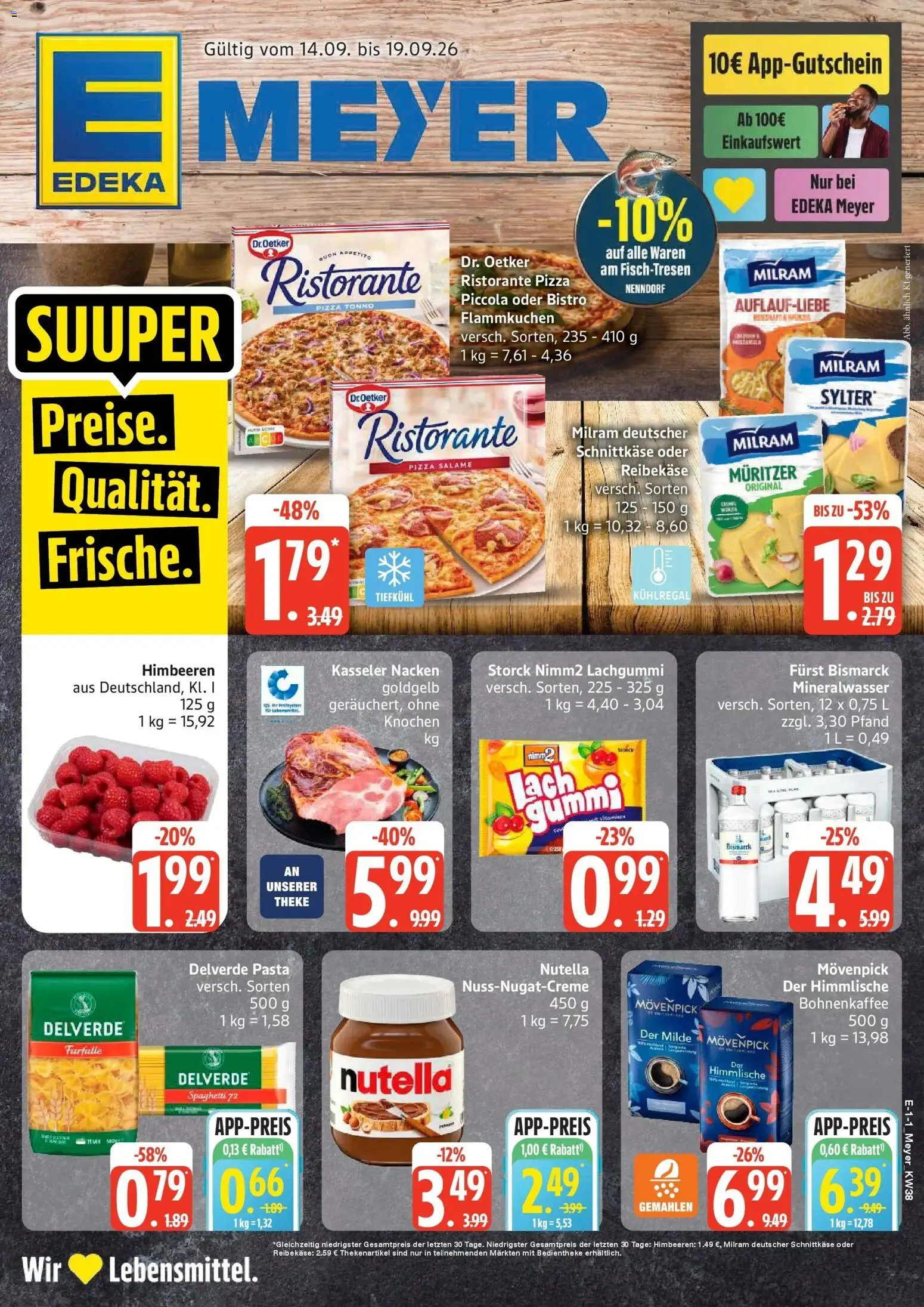 Edeka Prospekt Seevetal (ab 14.09.2026) » Angebote Online | Seite: 1 | Produkte: Ristorante, Kasseler nacken, Milram, Pizza