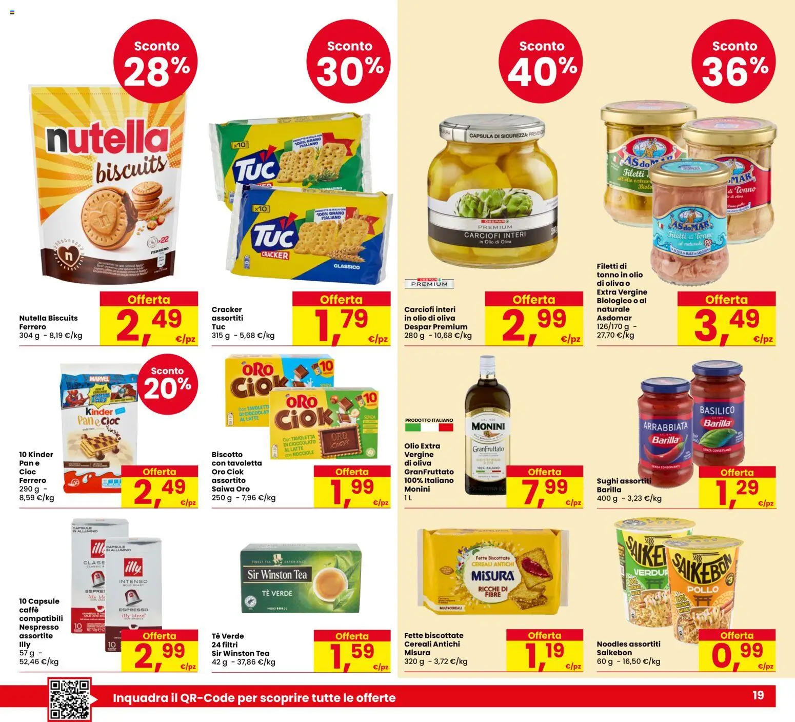 Volantino Despar del 22/10/2026 | Pagina: 19 | Prodotti: Nocciole, Tè verde, Alluminio, Fette biscottate