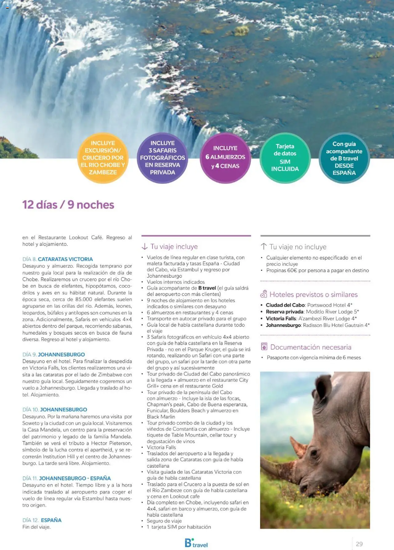 B the travel brand Viajeros Expertos Internacional 2026 │ válido desde el 03/10/2025 | Página: 29 | Productos: Aves, Café, Maleta, Coco