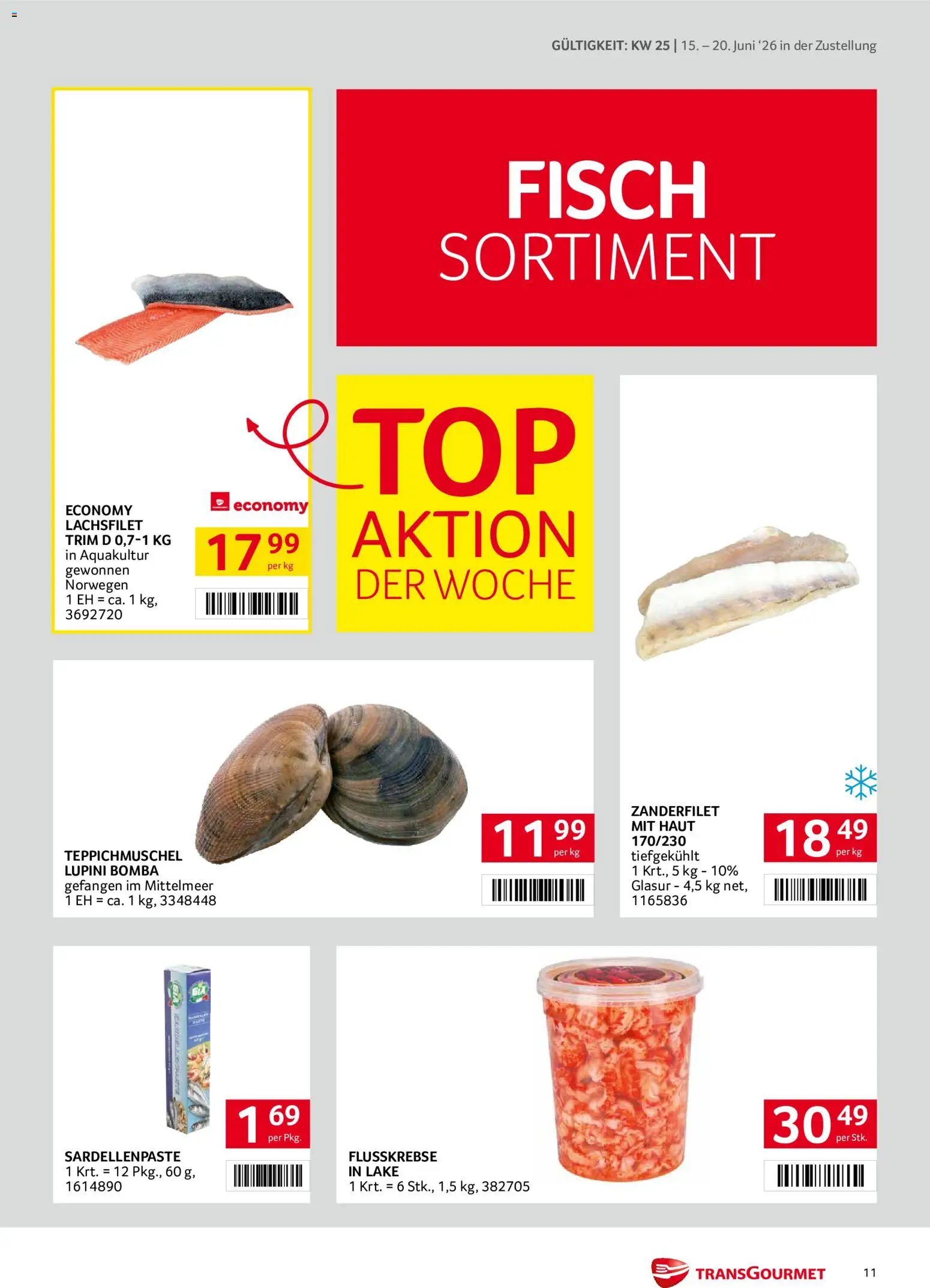 Transgourmet Zustellaktion gültig ab 15.06.2026 | Seite: 11 | Produkte: Fisch