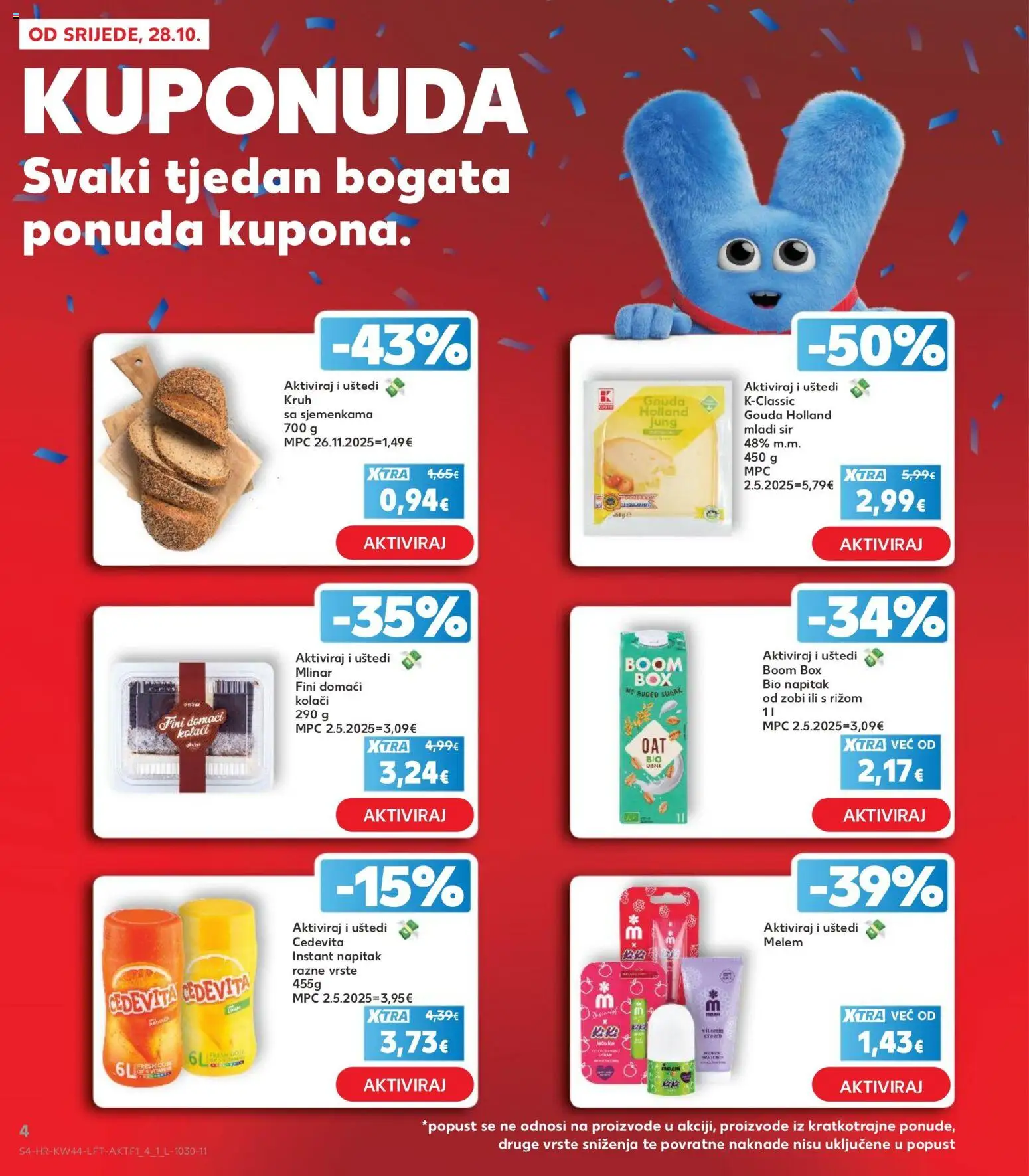 Kaufland katalog | vrijedi od 28.10.2026 | Stranica: 4 | Proizvodi: Kruh, Melem, Napitak, Gouda